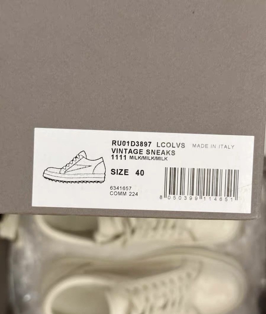 Rick Owens Rick Owens mainline white milk shiny low-top new model Size US 7 / EU 40 - 8 Thumbnail