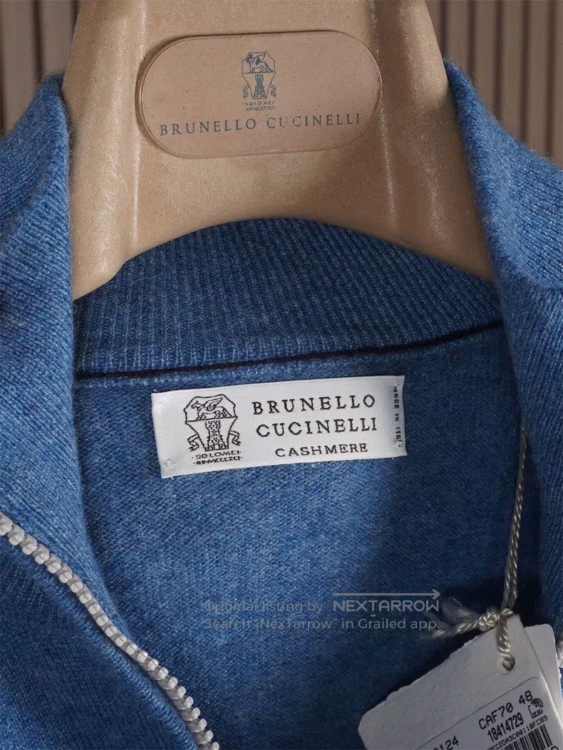 Brunello Cucinelli Brunello Cucinelli Men's Half-zip Collar Cashmere Sweater Size US M / EU 48-50 / 2 - 4 Thumbnail