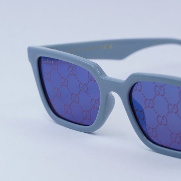 Gucci Gucci GG1539S 003 Sunglasses Light Blue Square Frame Size ONE SIZE - 9 Thumbnail