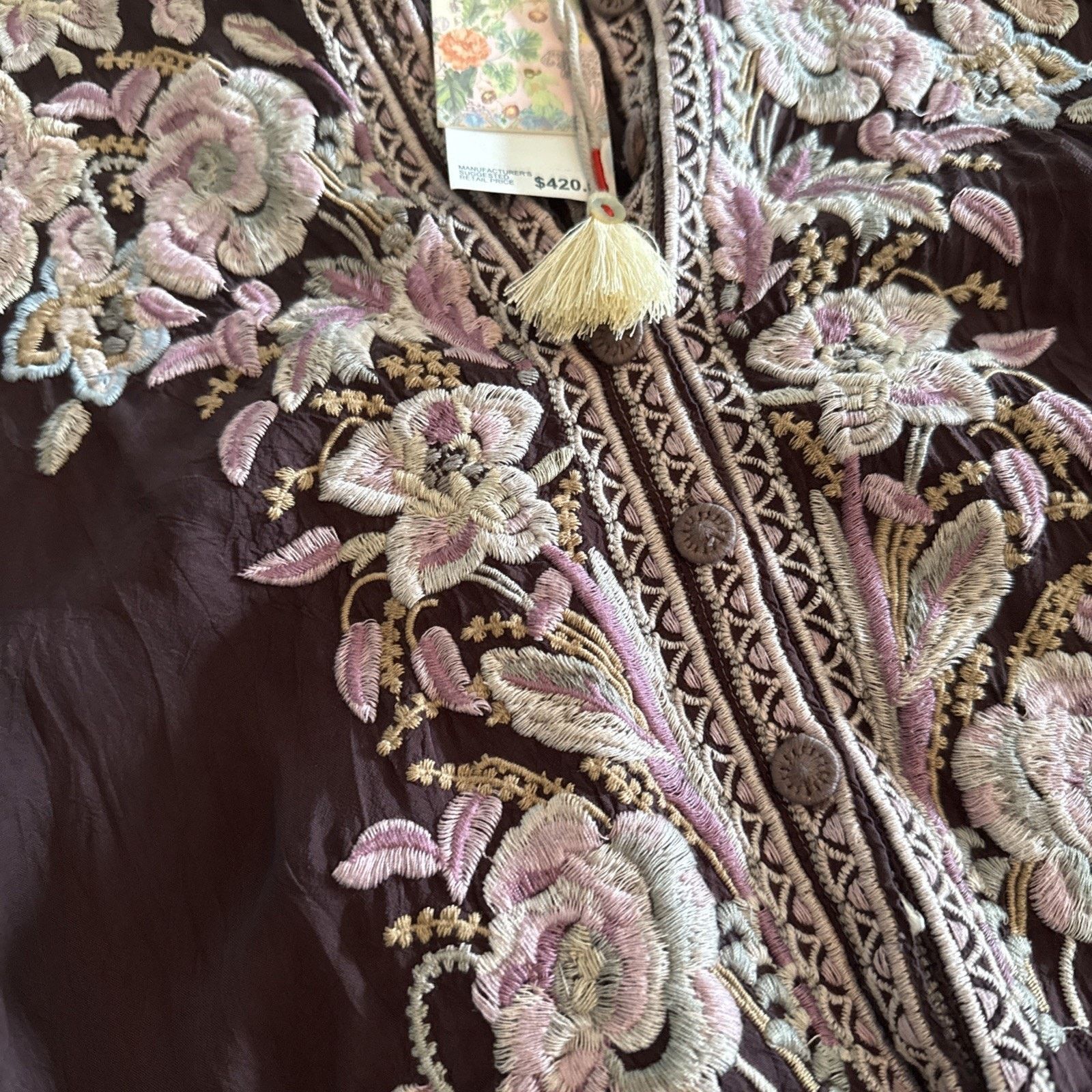 Johnny Was Johnny Was Triana Embroidered Button slip Plum brown Small Size S / US 4 / IT 40 - 5 Thumbnail
