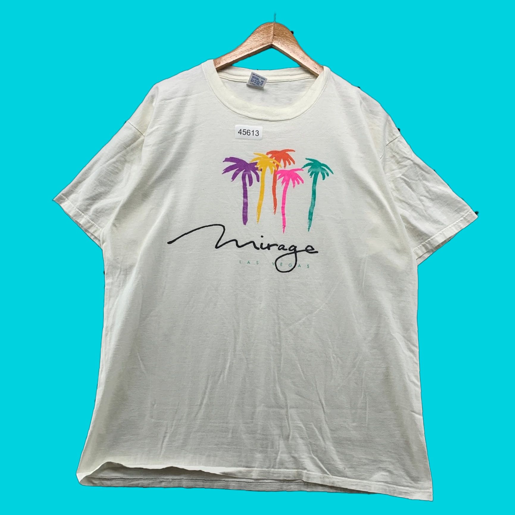Jerzees VINTAGE Mirage Las Vegas T Shirt Mens 2XL White Single Stitch Made Usa Nike Shirt Mens 2XL White USA 90s 80s Size US XXL / EU 58 / 5 - 1 Thumbnail