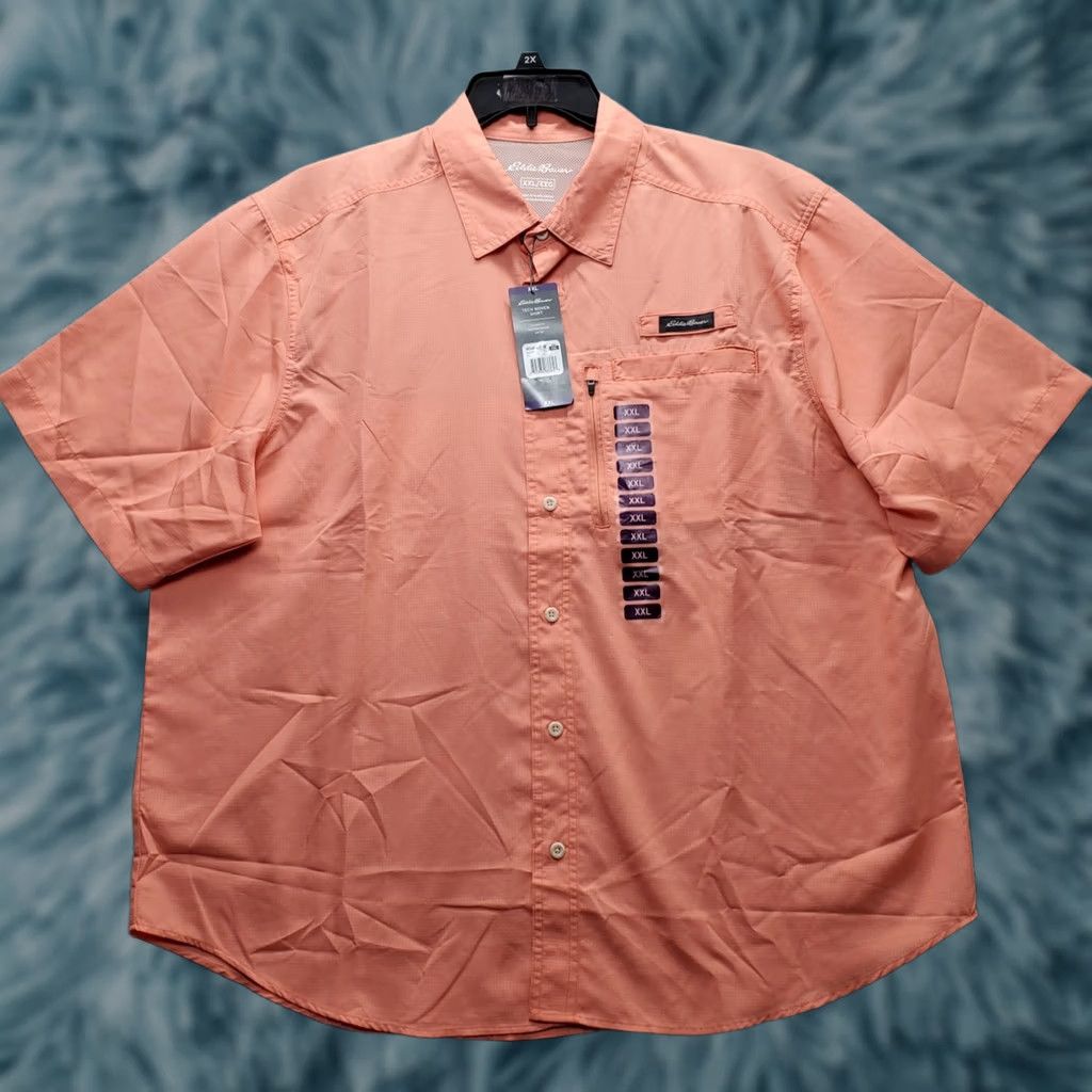 Eddie Bauer Eddie Bauer Mens XXL Salmon Fishing Shirt Woven Tech EMT4970S(74J) Button-Up Short Sleeve Casual Outdoor Size US XXL / EU 58 / 5 - 1 Thumbnail