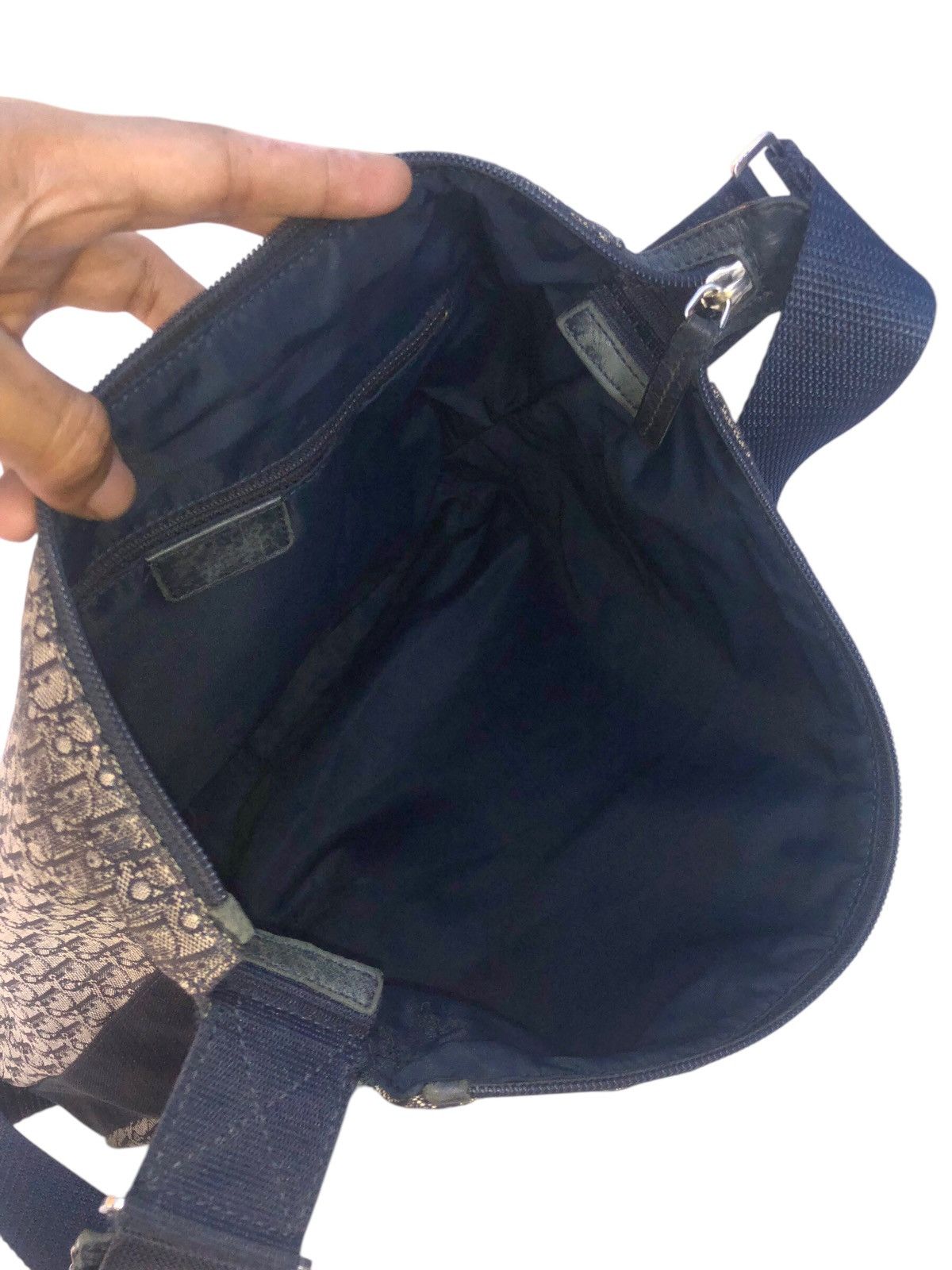Dior 🔥Vintage CHRISTIAN DIOR Trotter Canvas Navy Bag Messenger Size ONE SIZE - 9 Thumbnail
