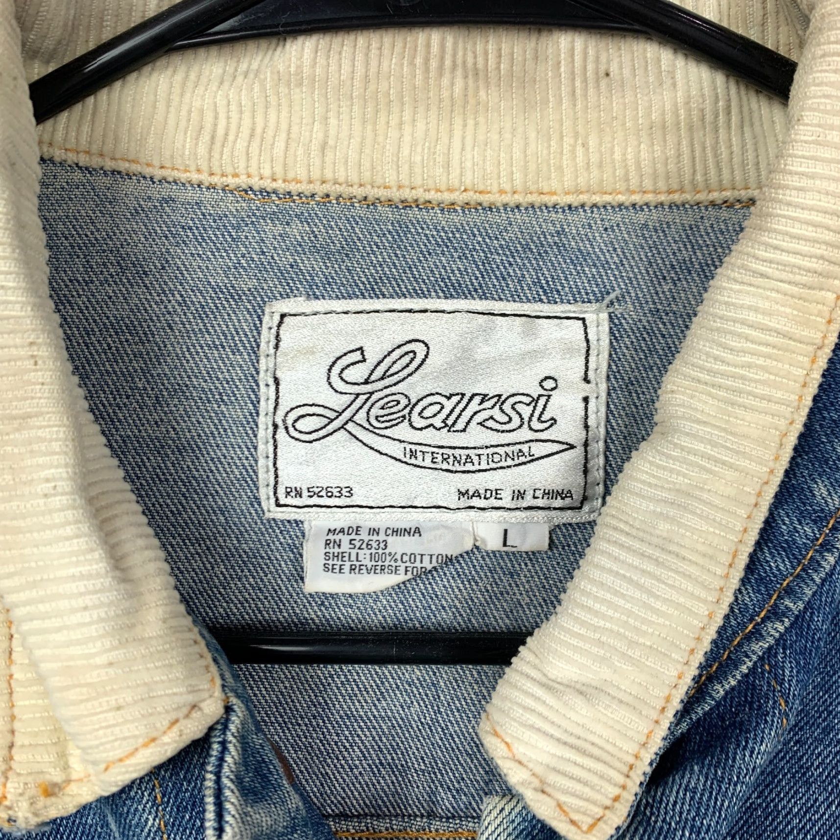 Denime VINTAGE Learsi Denim Jacket Grunge Trucker Button Large Men Jacket Blue Denim Size US 33 - 7 Thumbnail