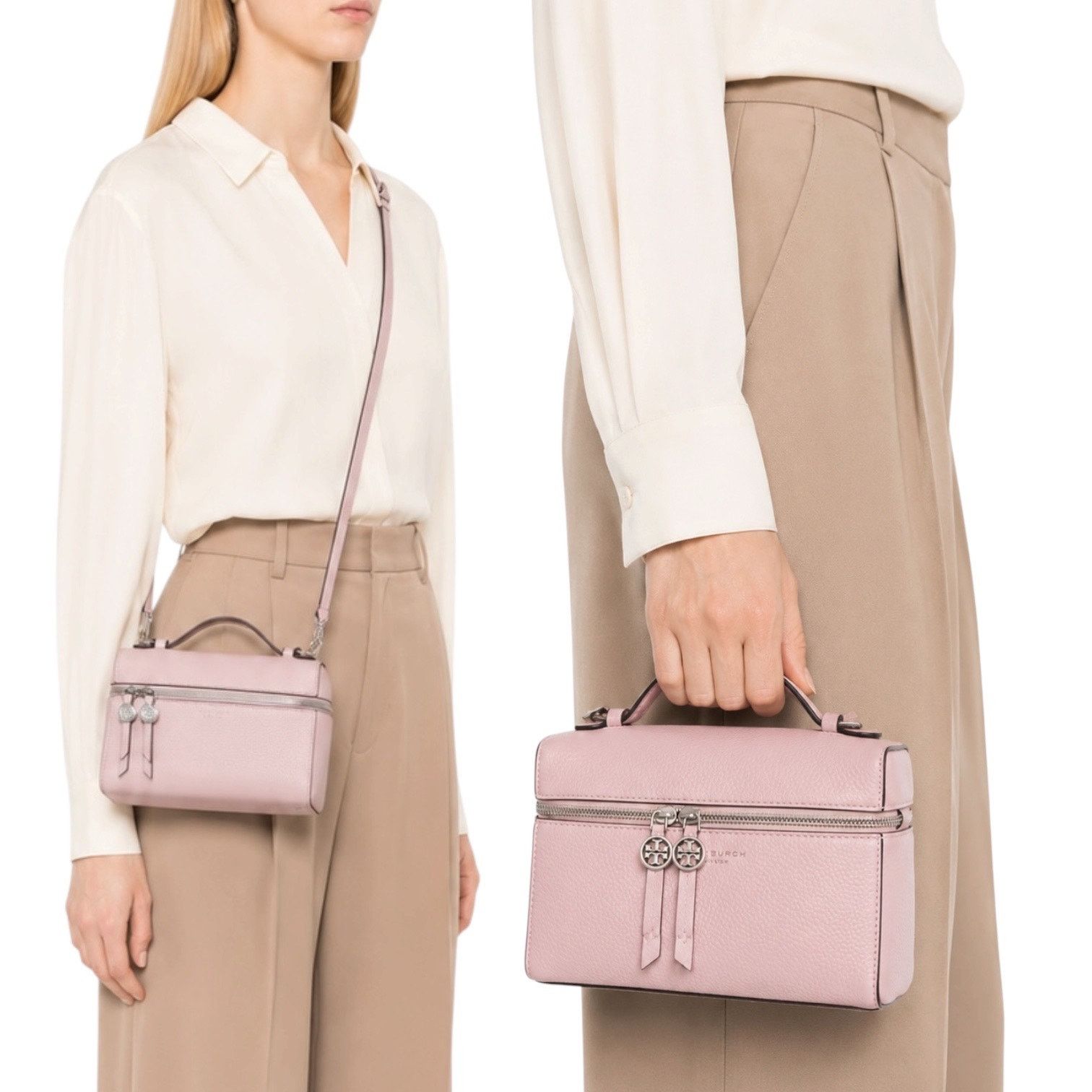 Tory Burch Tory Burch Slim Romy Top Handle Bag Leather Bag Rose Pink Size ONE SIZE - 1 Thumbnail