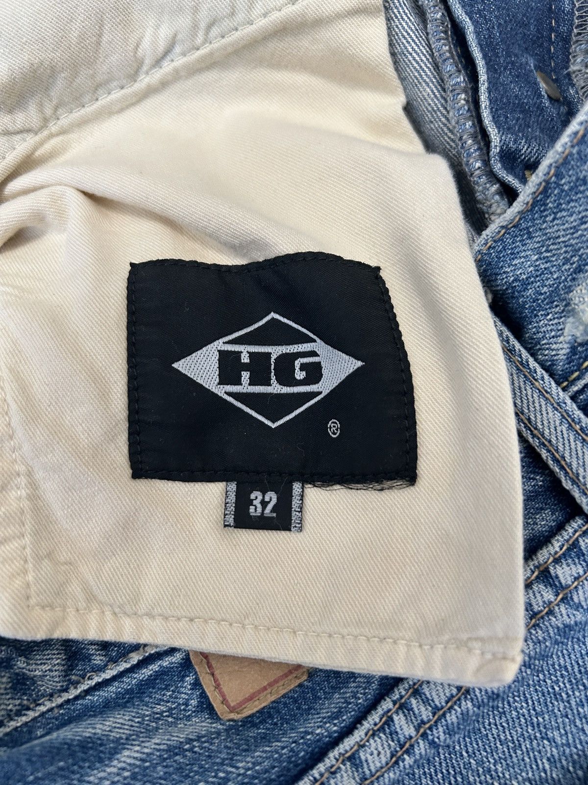 Vintage 90s Hysteric Glamour Studded Paint Splatter Denim
