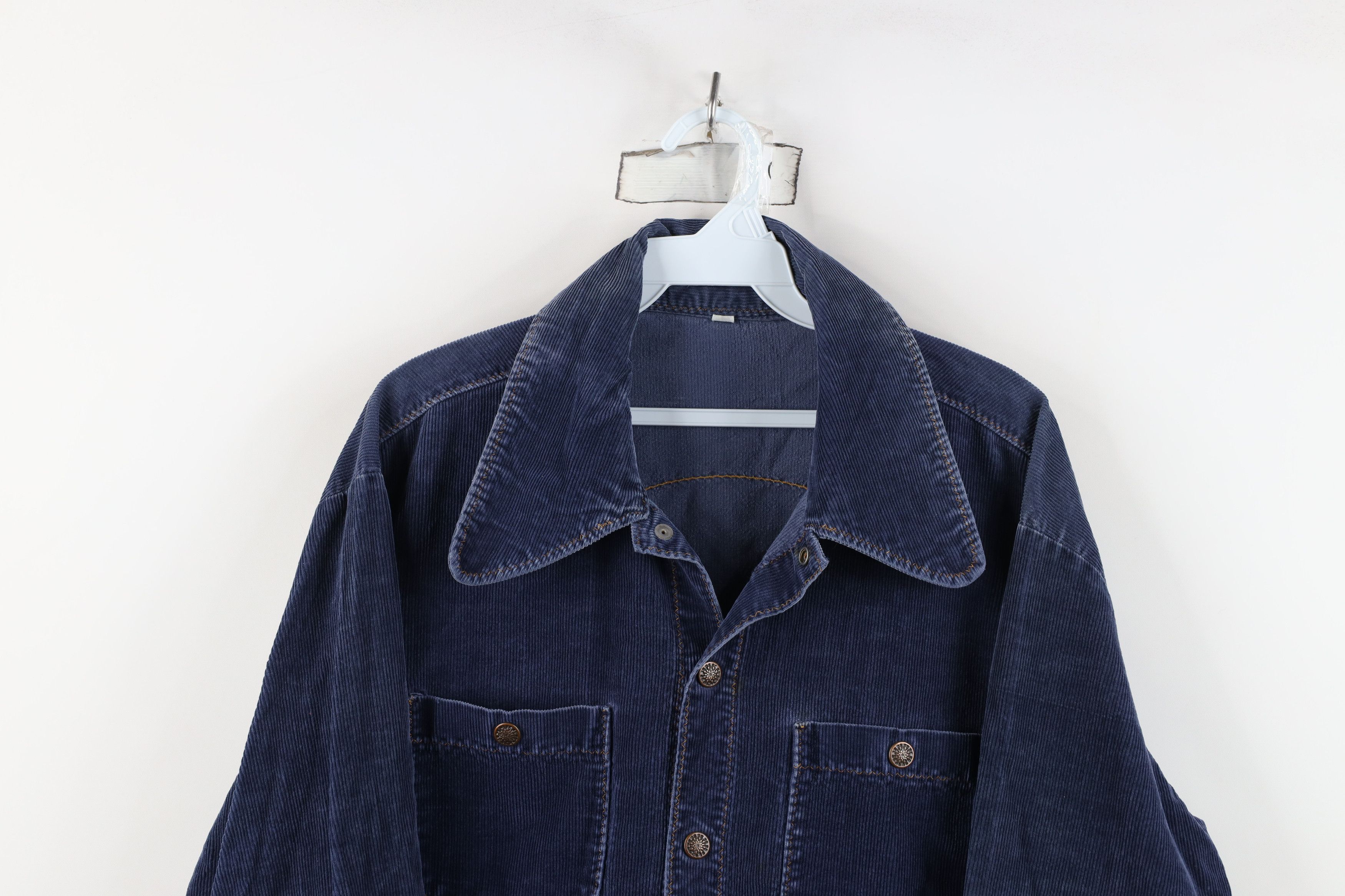 Vintage Vintage 60s 70s Streetwear Corduroy Trucker Jacket Blue USA Size M / US 6-8 / IT 42-44 - 2 Thumbnail