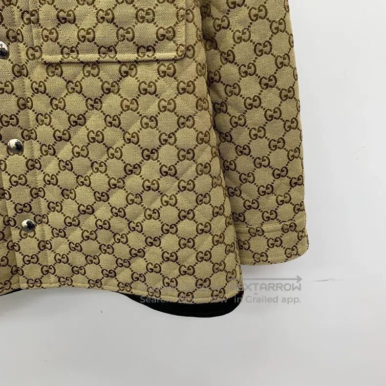 Gucci Gucci Brown logo jacquard full print cotton lapel single-b Size XXS / US 00 / IT 34 - 4 Thumbnail