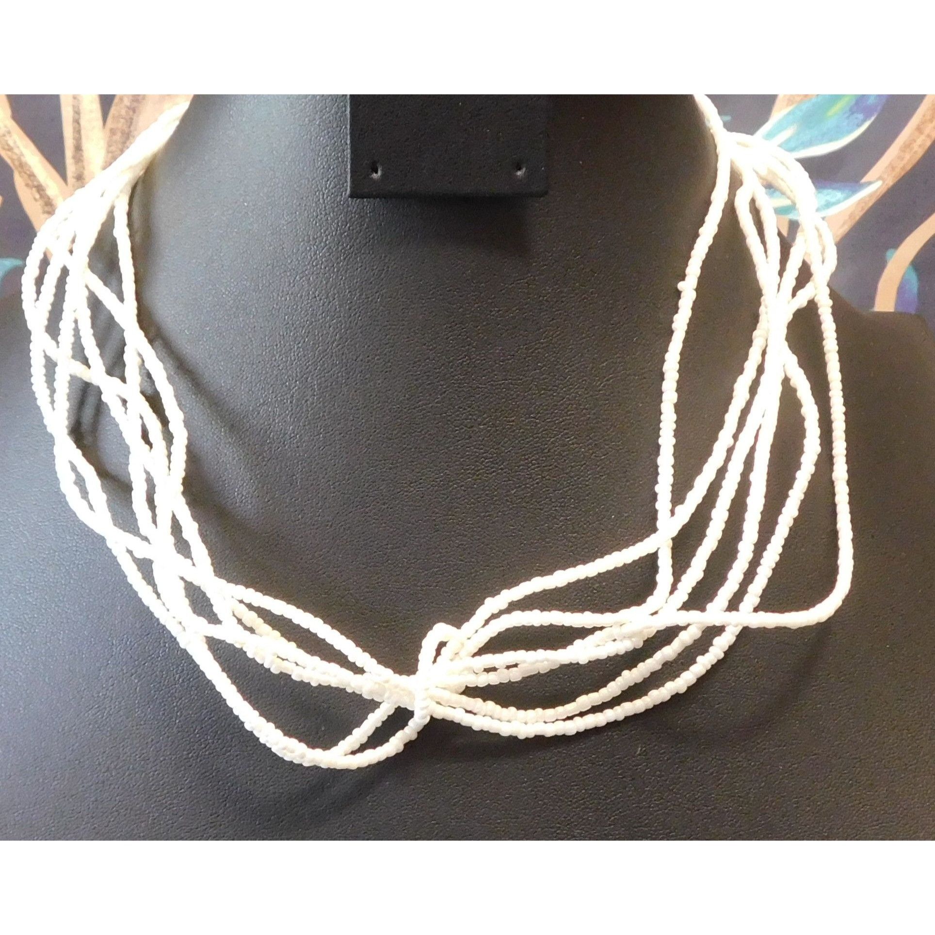 Other Wiggly White Multilayer Glass Beaded Necklace Size ONE SIZE - 3 Thumbnail