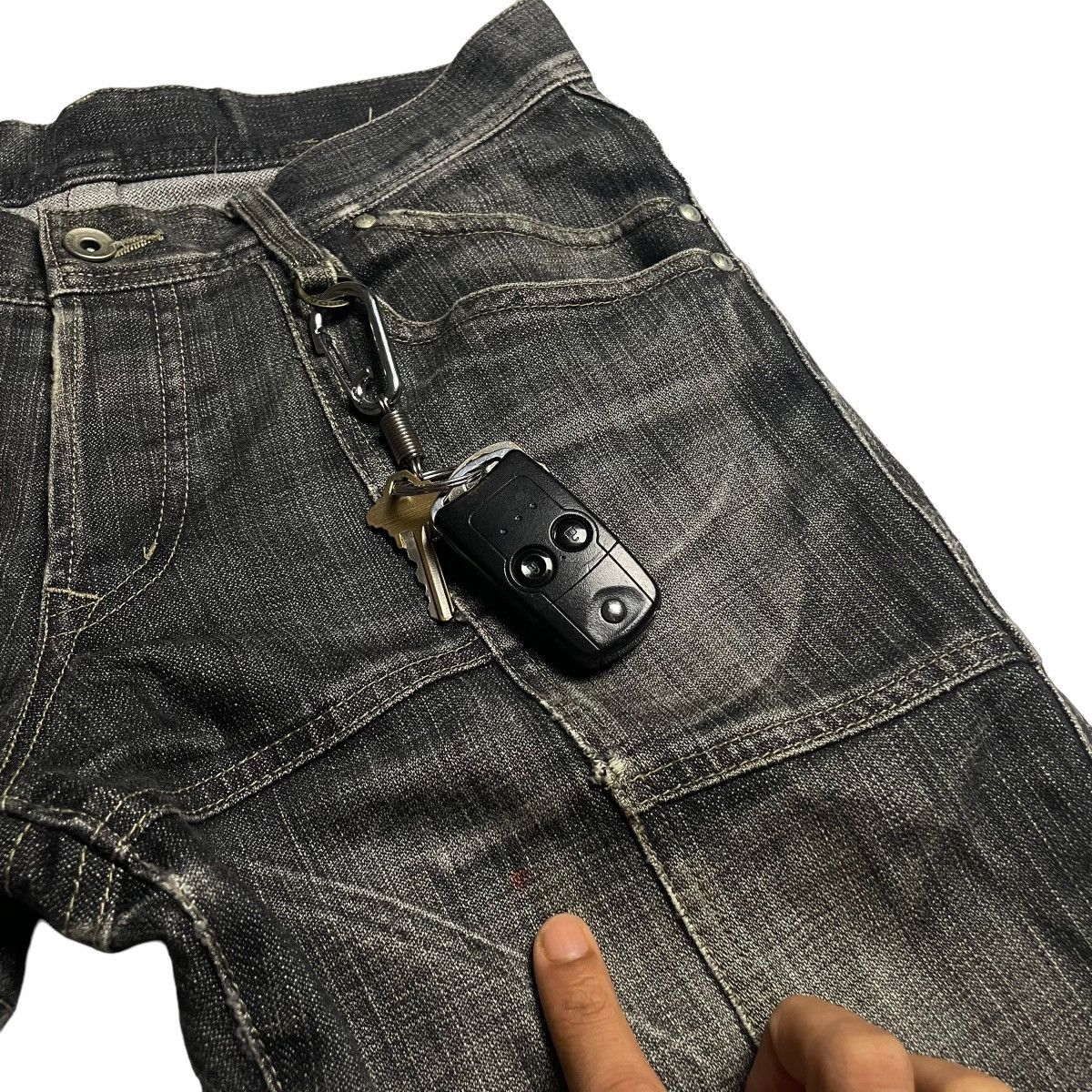 If Six Was Nine 🇯🇵 VINTAGE NICOLE CLUB FOR MEN PATCHWORK DENIM PANTS Size US 30 / EU 46 - 4 Thumbnail