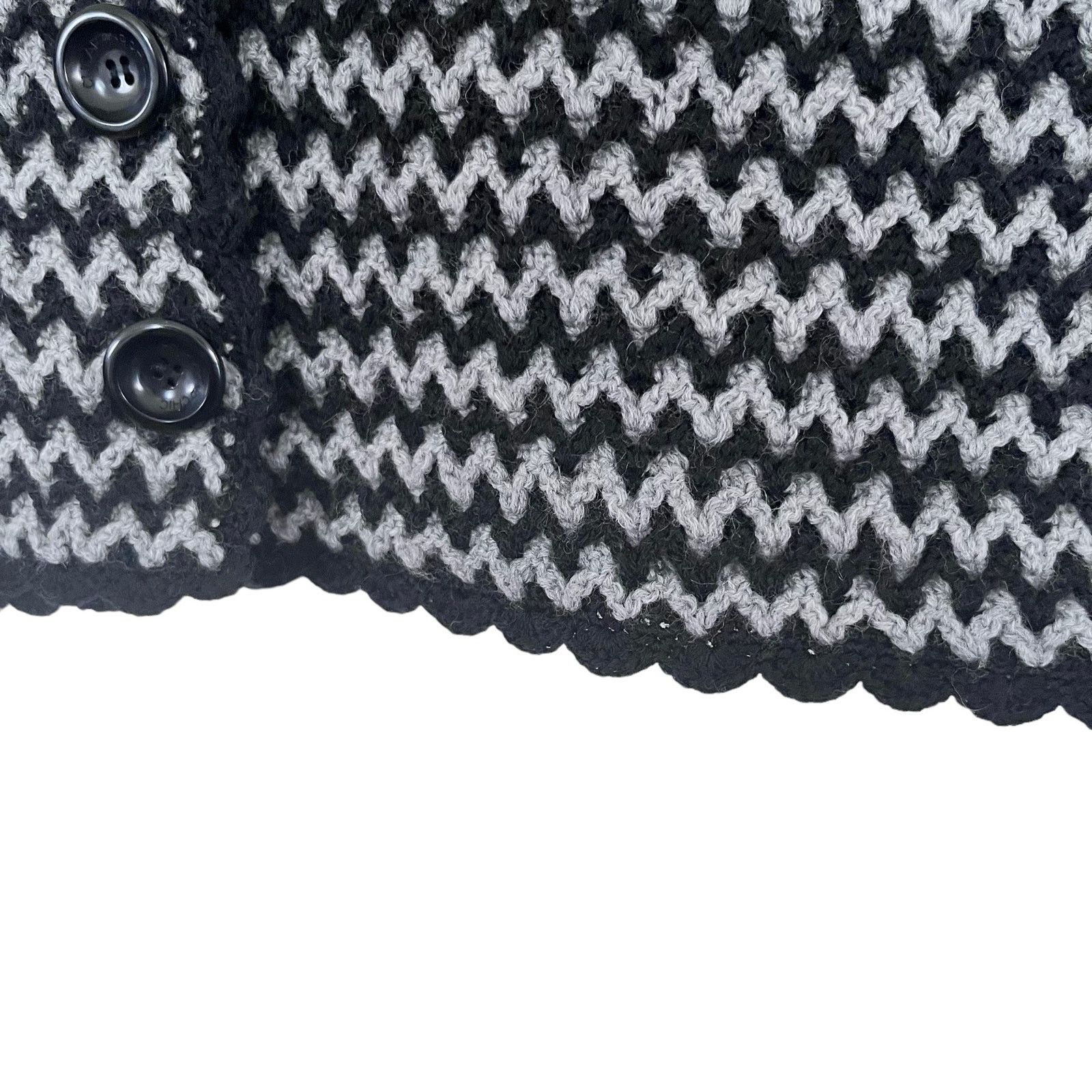 Moschino Moschino Bow Chunky Wool Knit Sweater Cardigan Gray Black Size M / US 6-8 / IT 42-44 - 5 Thumbnail