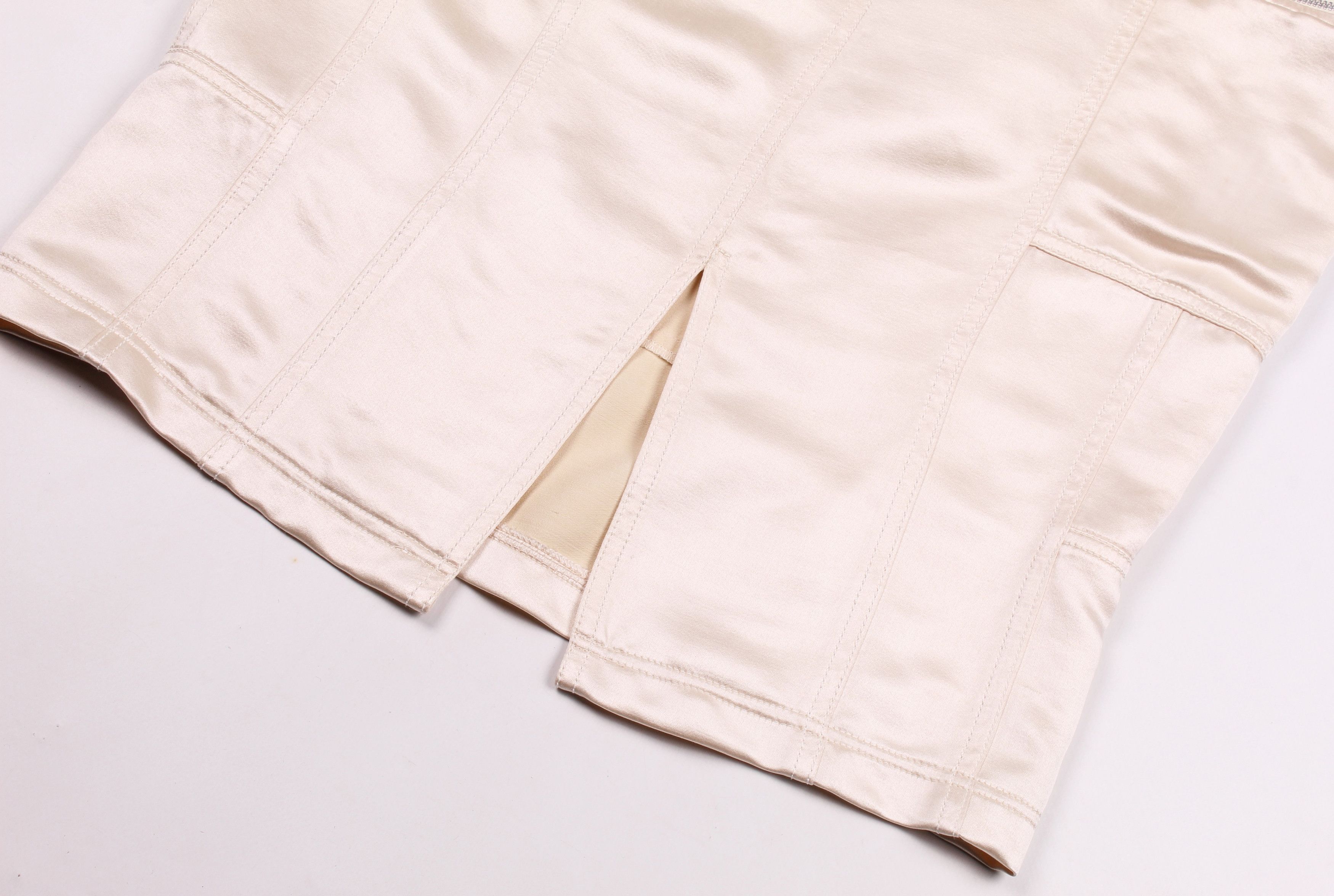 Emanuel Ungaro × Vintage Emanuel Ungaro Vintage Beige Silk Midi Skirt Size 30" / US 8 / IT 44 - 7 Thumbnail