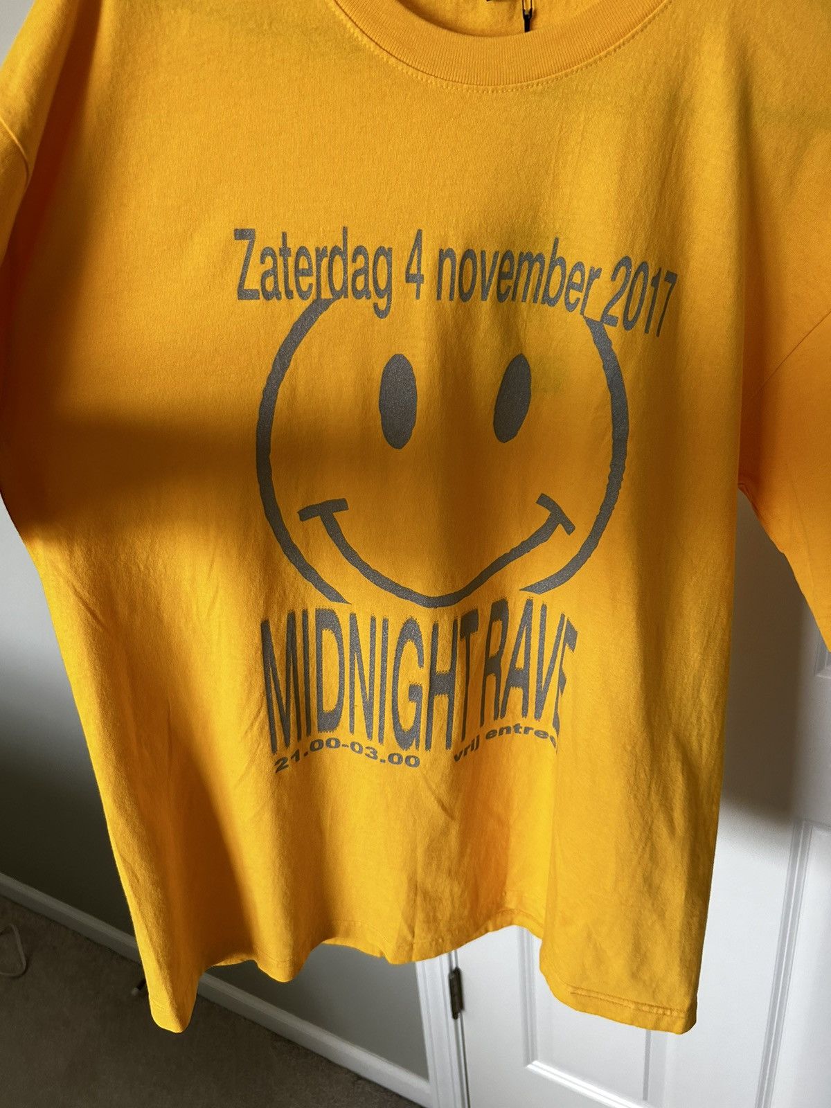 image of Awge “God Save The Rave” Zaterdag Tee in Yellow, Men's (Size Medium)