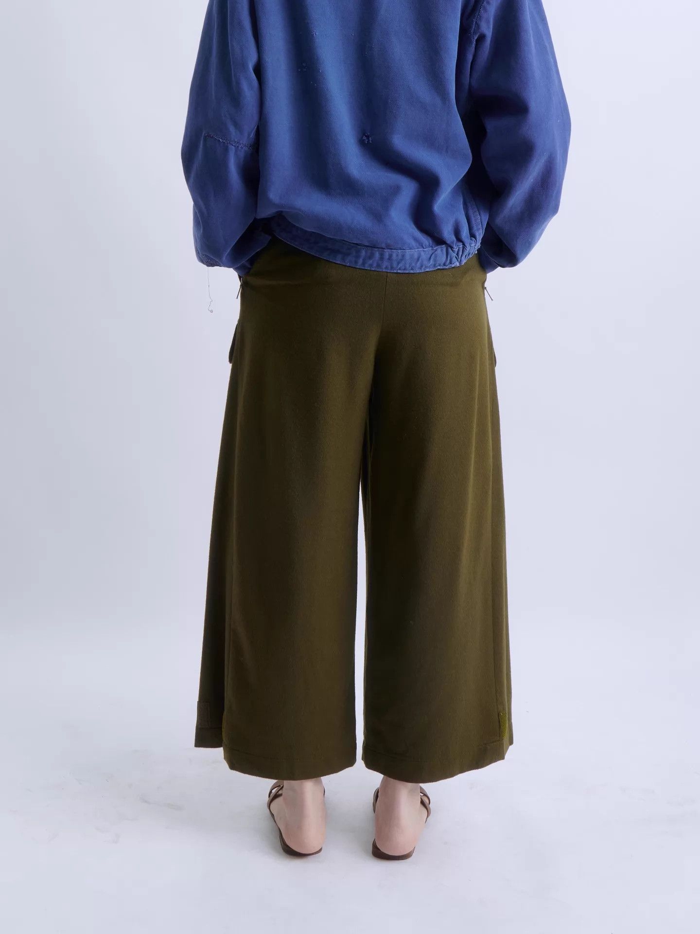 Sportmax SPORTMAX Wool Wide Leg Cargo Pants with Velcro Cuffs Size 24" / US 00 / IT 34 - 3 Thumbnail