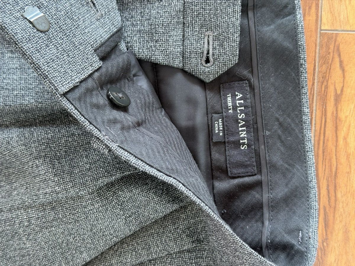 Allsaints AllSaints Grey Wool Pleated Trousers Tailored Fit Size US 30 / EU 46 - 5 Thumbnail