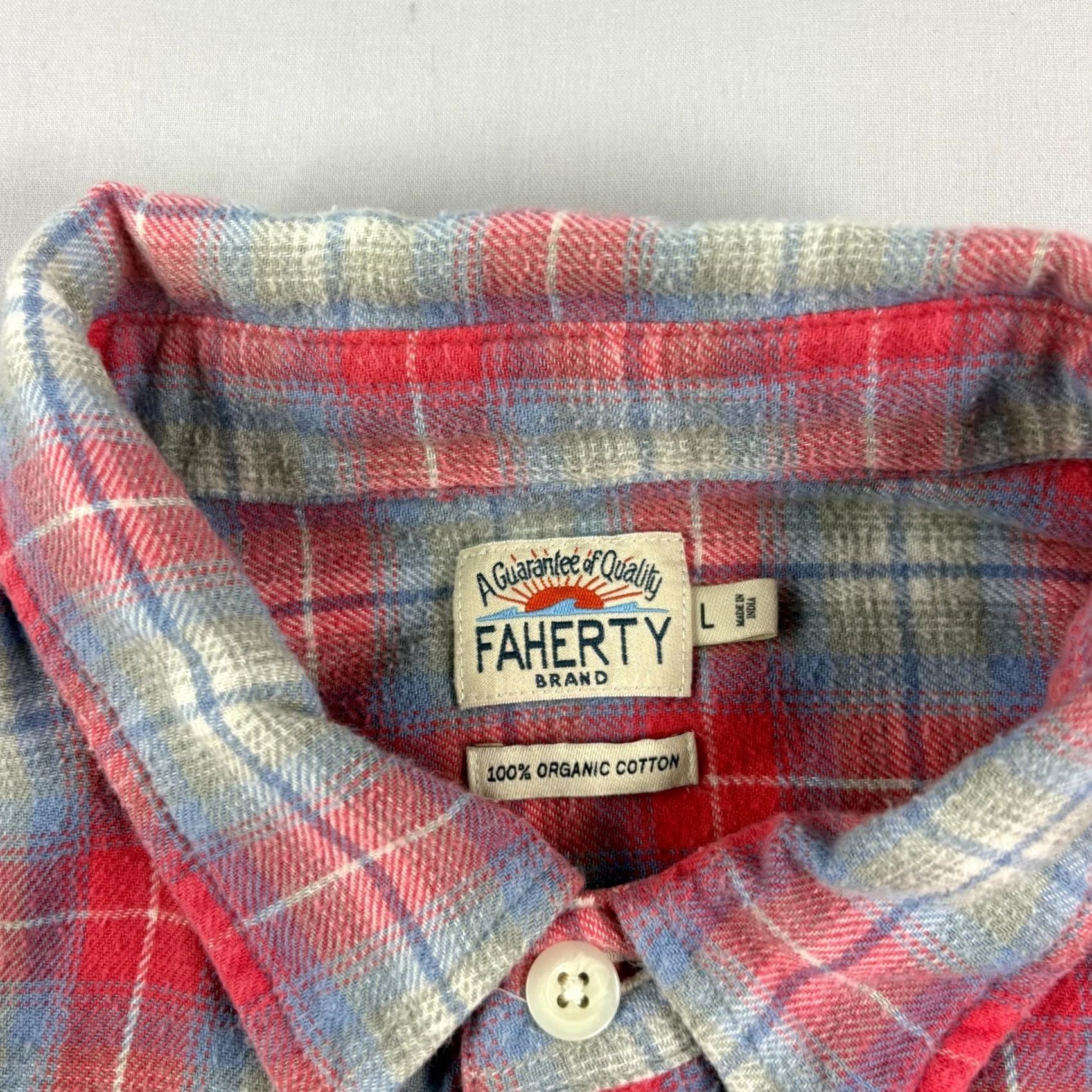 Faherty Faherty Shirt Mens L Plaid Lightweight Flannel Button-Up Cotton Pocketed Casual Long Sleeve Shirt Size US L / EU 52-54 / 3 - 3 Thumbnail