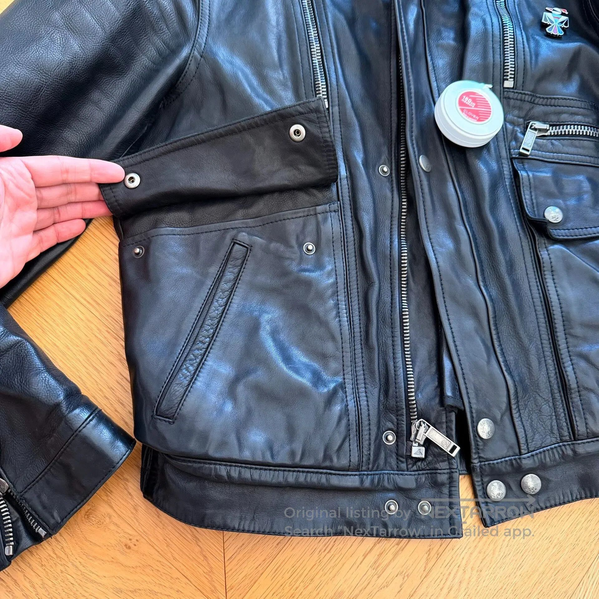 Ralph Lauren Purple Label Classic Black Leather Motorcycle Jacket. Size US L / EU 52-54 / 3 - 4 Thumbnail