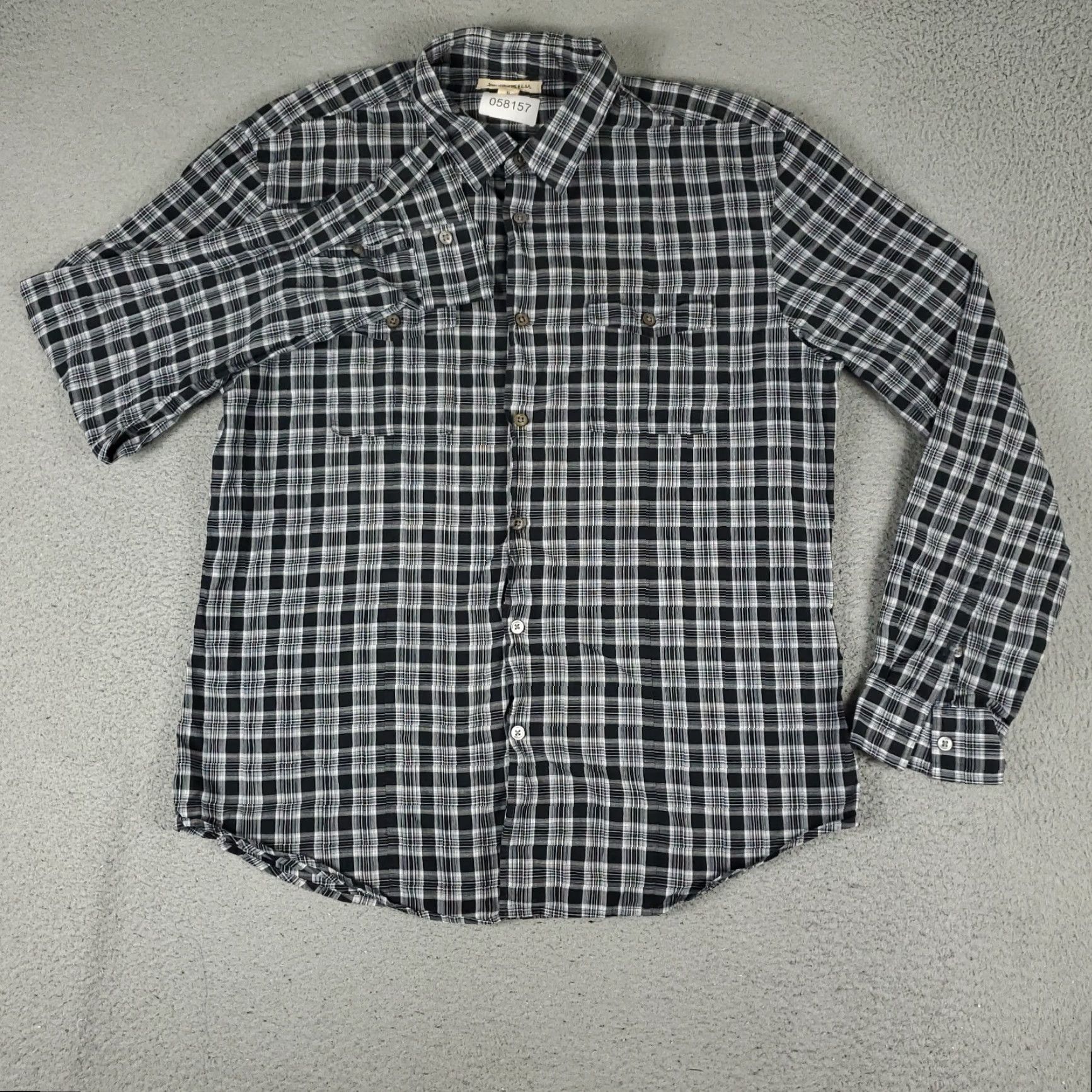 John Varvatos John Varvatos Shirt Mens XL Gray Plaid Button-Up Long Sleeve Size US XL / EU 56 / 4 - 2 Thumbnail