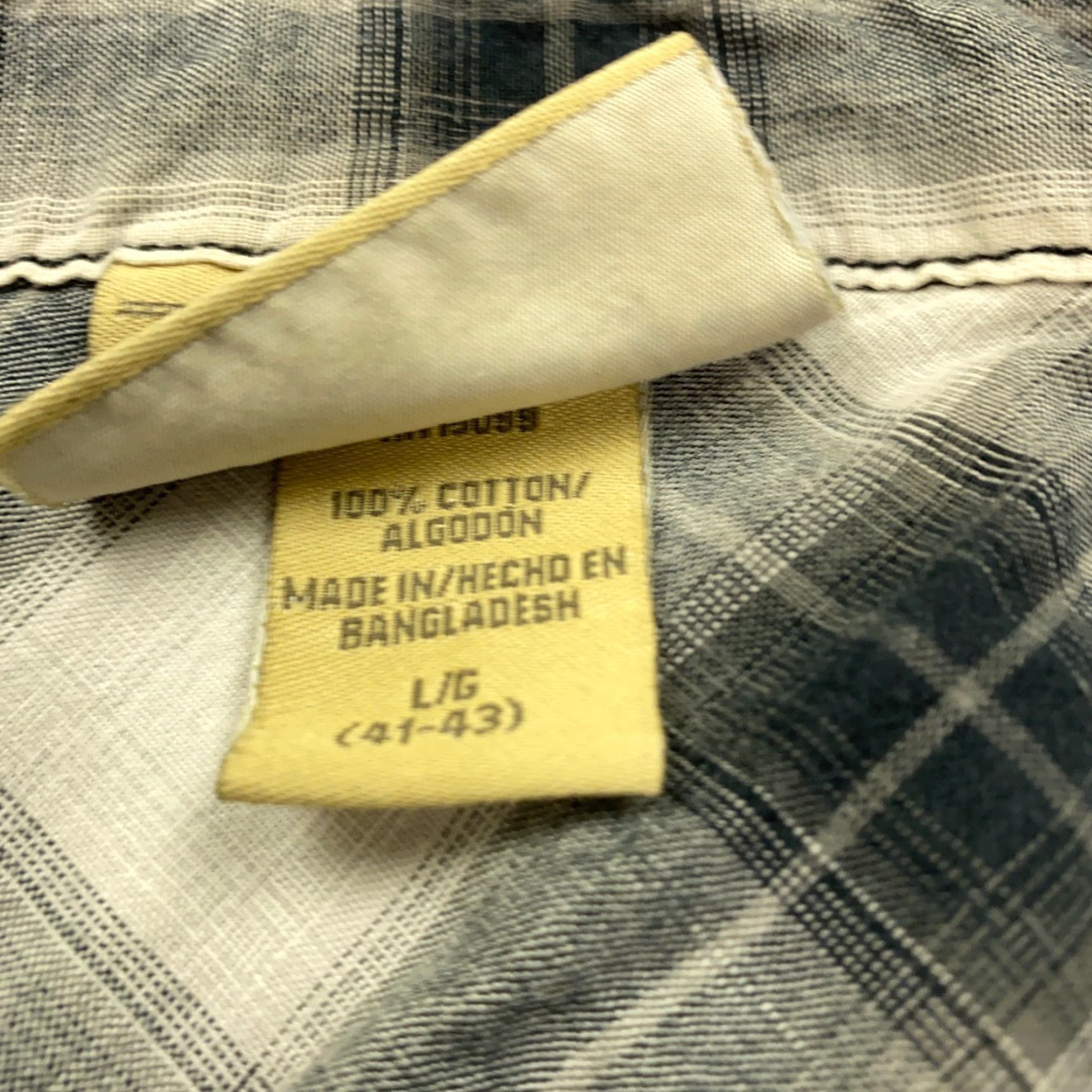 CO Vintage Roebuck & Co Shirt Mens L Gray Plaid Pearl Snap Cowboy Western Rodeo Size US L / EU 52-54 / 3 - 6 Thumbnail