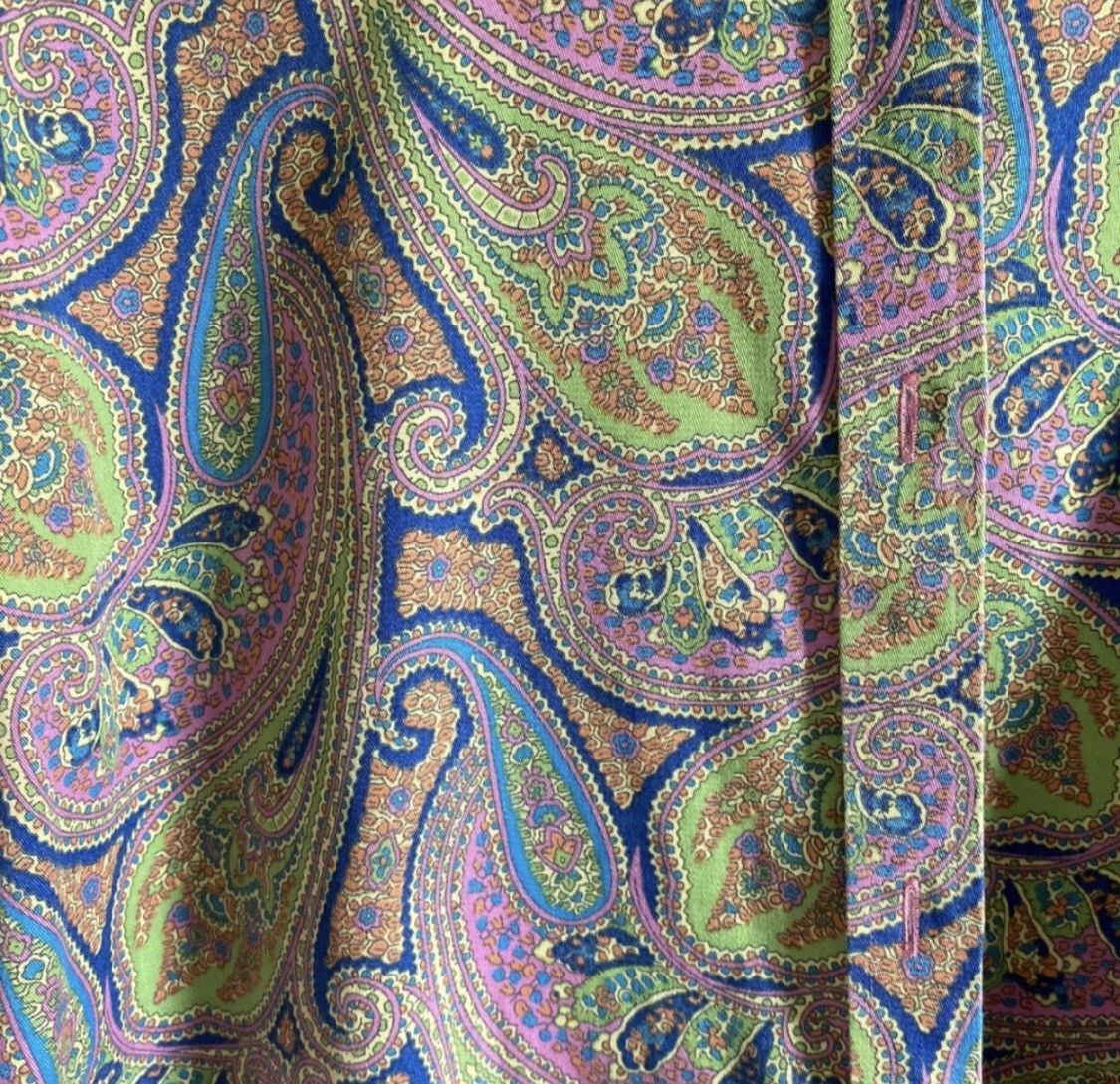 Chaps Ralph Lauren RALPH LAUREN CHAPS PAISLEY FLIP CUFF BUTTON UP BLOUSE SZ L Size L / US 10 / IT 46 - 8 Thumbnail