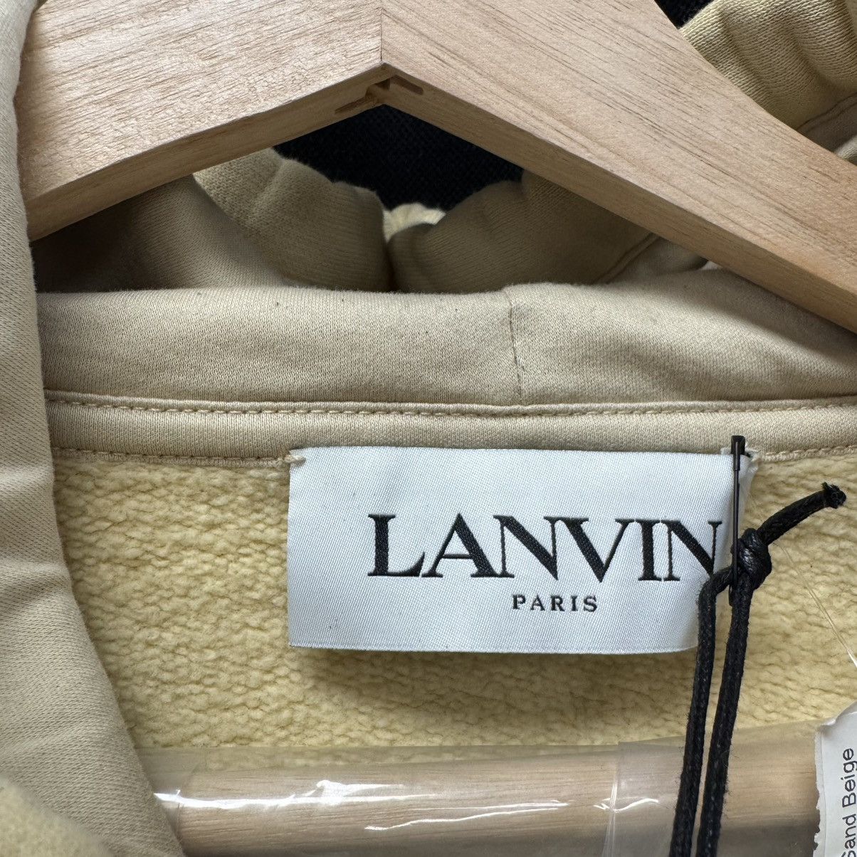 Lanvin Lanvin Logo Embroidered Drawstring Hoodie Sand Beige Size US L / EU 52-54 / 3 - 4 Thumbnail