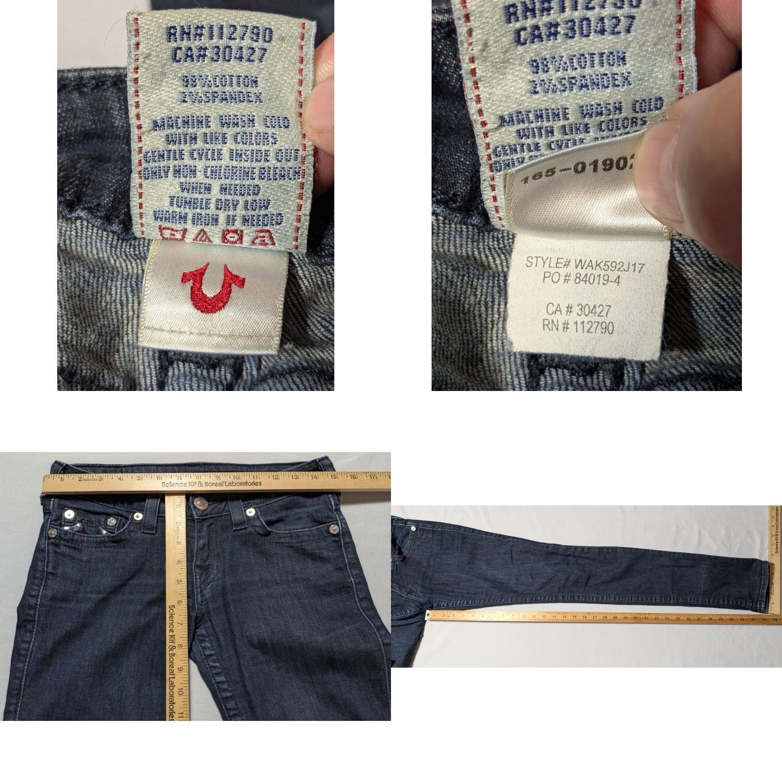 True Religion TRUE RELIGION SKINNY Denim Blue Jeans 27 5-Pocket USA Women Recycled? Size 27" / US 4 / IT 40 - 9 Thumbnail