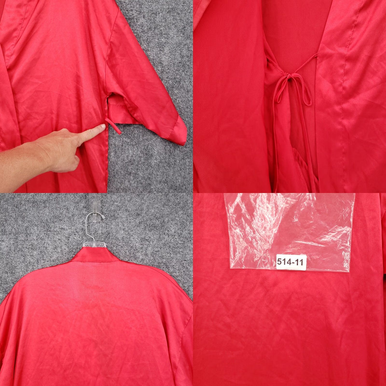 Victoria's Secret Victoria's Secret Robe Kimono Womens S Red Satin 3/4 Sleeve Tie Lingerie 90s Theme Vintage not Vintage Size ONE SIZE - 9 Thumbnail