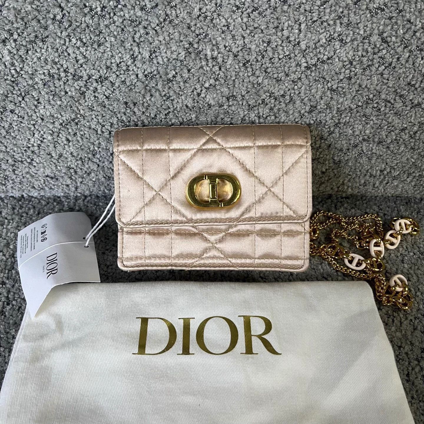 Dior Dior Nude Satin Adjustable Cannage Lambskin Crossbody Bag Size ONE SIZE - 1 Thumbnail