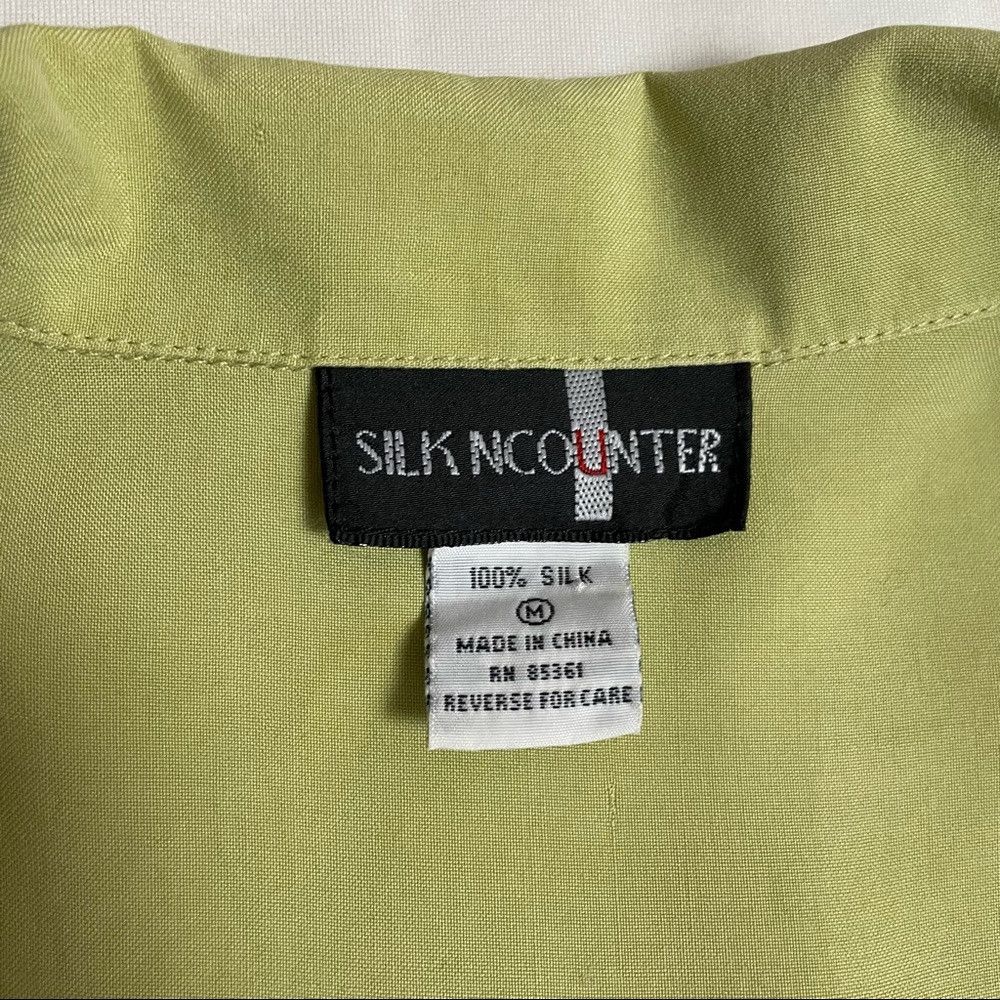 Other Vintage Silk Ncounter Light Green Short Sleeve Button Blous Size M / US 6-8 / IT 42-44 - 8 Thumbnail