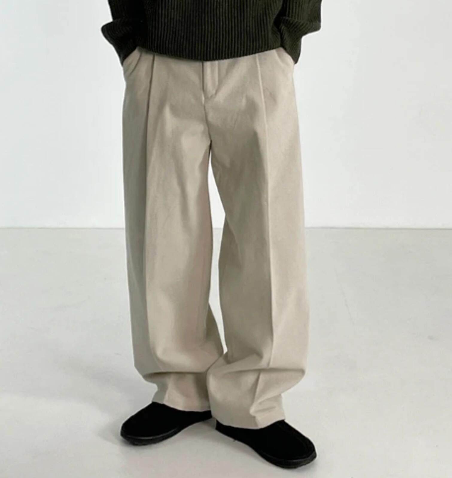Other Cleanfit Beige Wide-Leg Pants / Trousers Size US 30 / EU 46 - 4 Thumbnail
