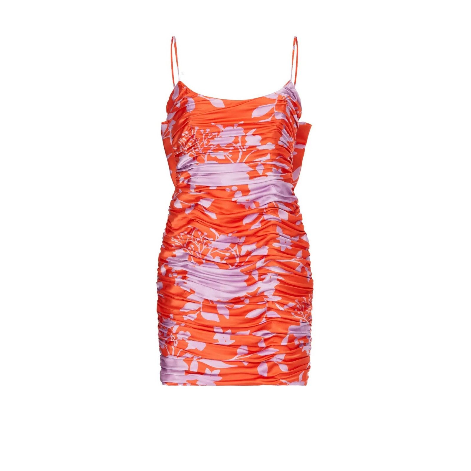 Hutch Hutch Orange and Purple Ruched “Reggy” Dress Size XS / US 0-2 / IT 36-38 - 4 Thumbnail