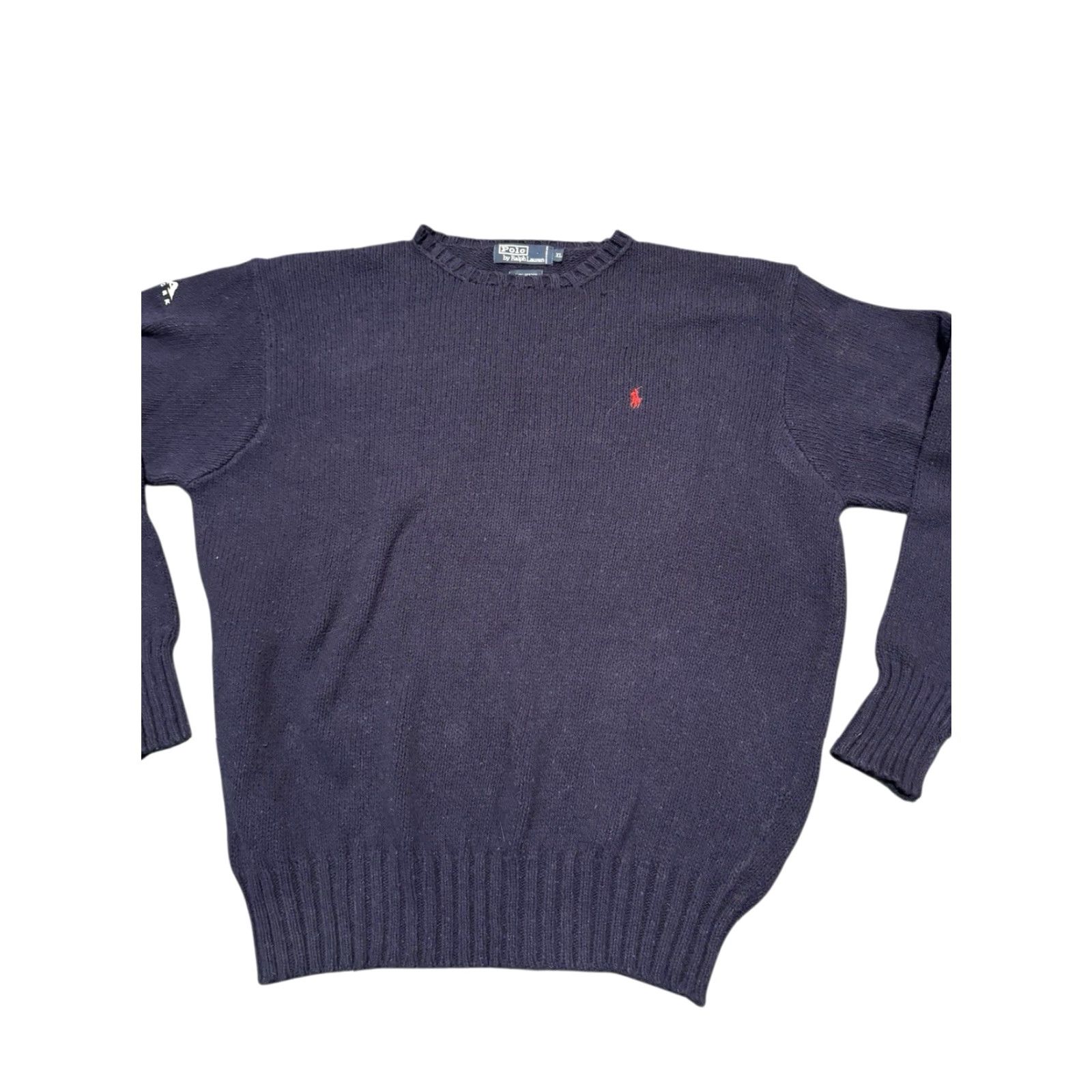Polo Ralph Lauren VINTAGE Polo Ralph Lauren Sweater メンズ XL Navy USA Network Embroidered Logo Crew Neck Long Sleeve Cotton Pullover Classic Size US XL / EU 56 / 4 - 4 Thumbnail