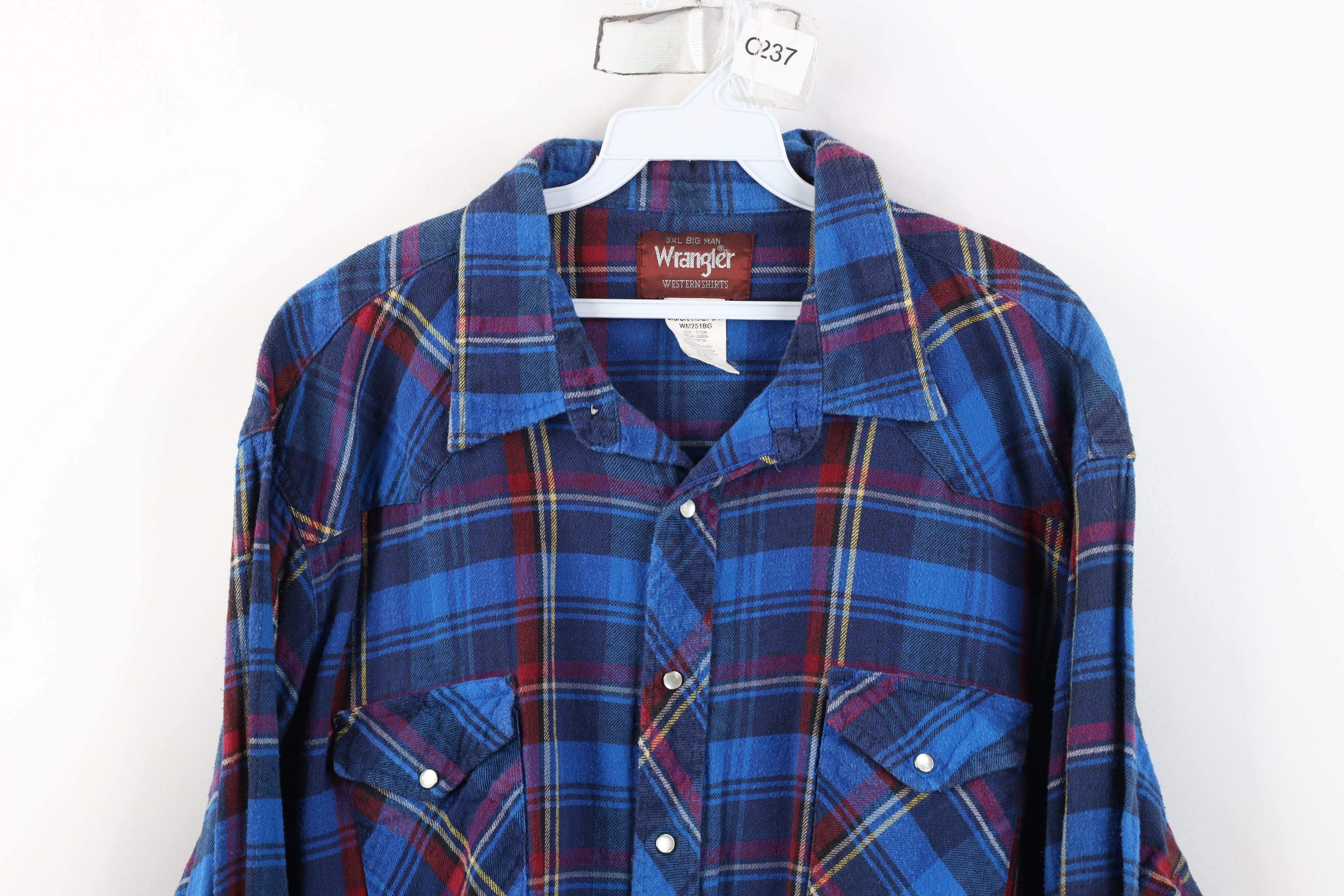 Wrangler Vintage 90s Wrangler Cowboy Flannel Snap Button Shirt Size US XXL / EU 58 / 5 - 2 Thumbnail
