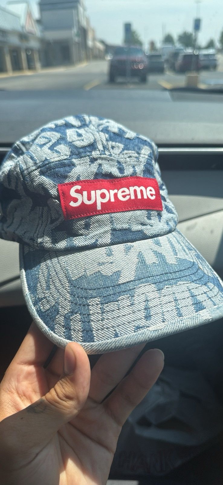 Supreme Supreme Jacquard Denim Cap Size ONE SIZE - 1 Thumbnail