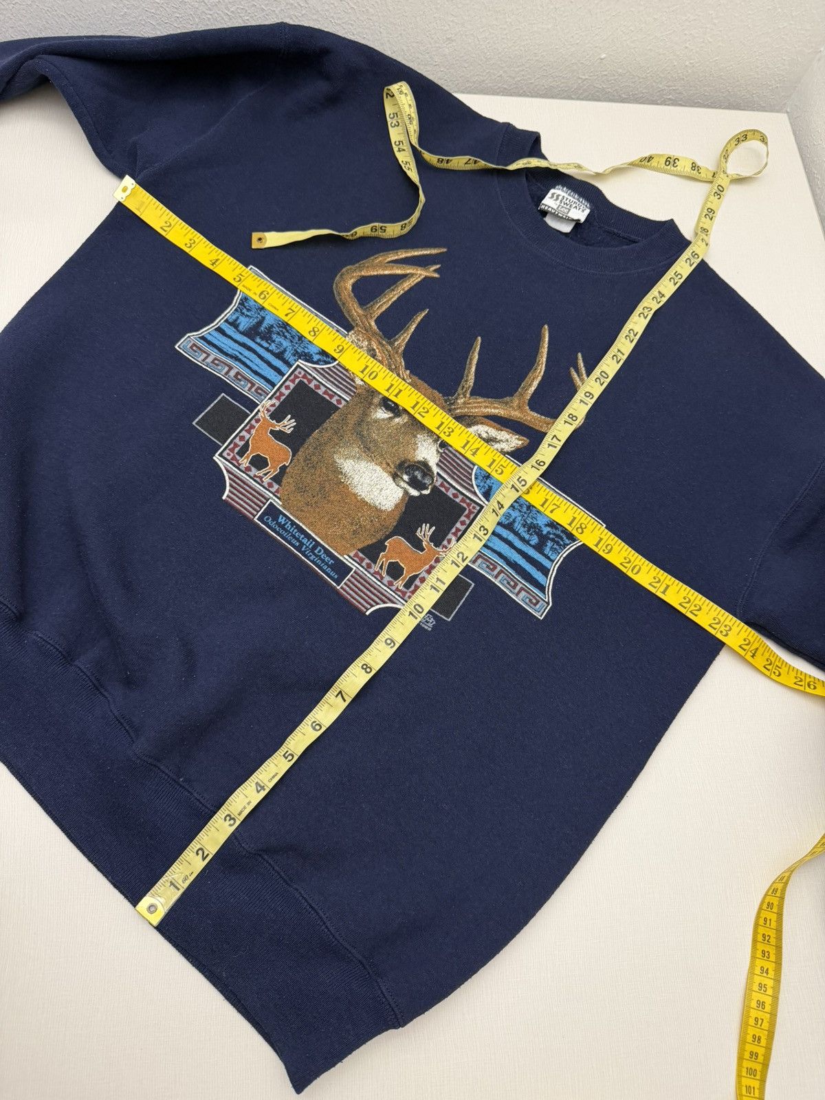 Lee Vintage 90s Whitetail Deer Crewneck Sweatshirt Large Navy Size US L / EU 52-54 / 3 - 5 Thumbnail