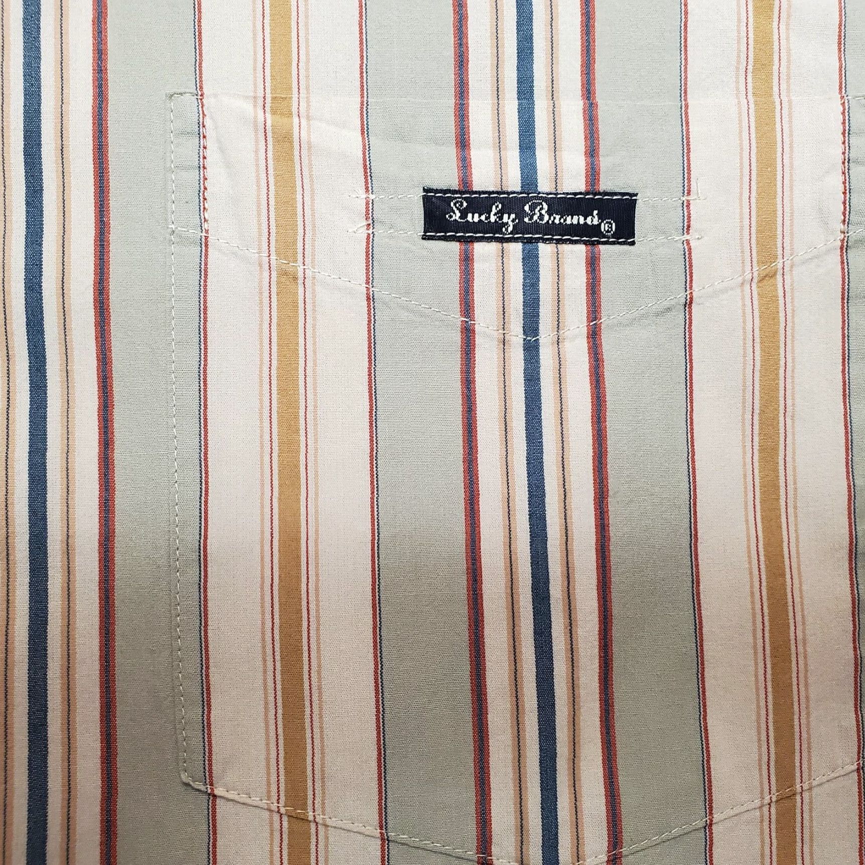 Lucky Brand Vintage Lucky Brand Mens Shirt XL Green Striped Long Sleeve Button-Down Shirt Size US XL / EU 56 / 4 - 6 Thumbnail