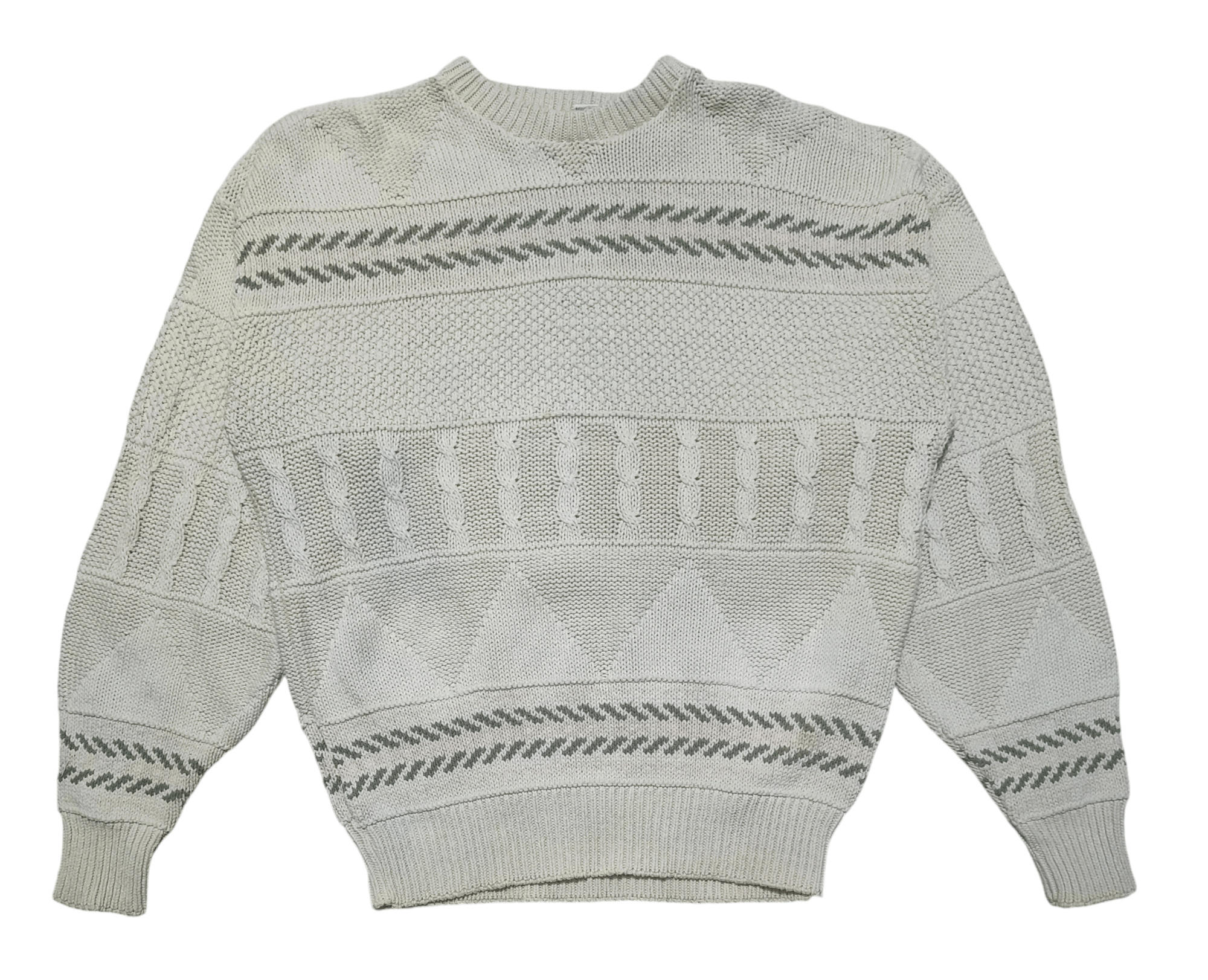 Liz Claiborne Vintage 90s CLAIBORNE Cable Knit Motifs Knit Sweater Size US L / EU 52-54 / 3 - 2 Thumbnail