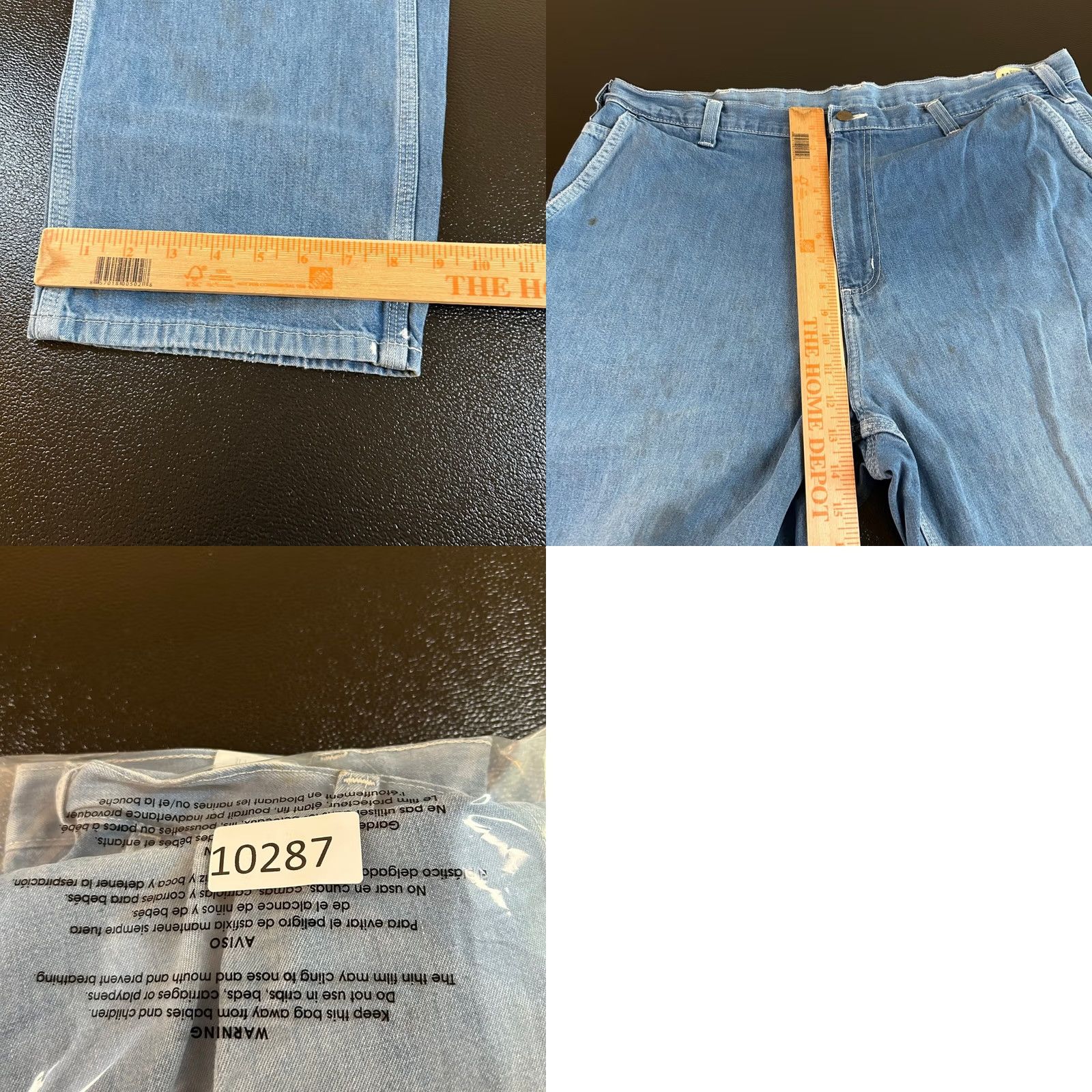 Carhartt Carhartt Carpenter Jeans Work Utility Pants Denim Blue Mens 40x30" Distressed Relaxed Denim Jeans Carpenter Workwear Pockets Hammer Loop Jeans Mens Size US 40 / EU 56 - 9 Thumbnail