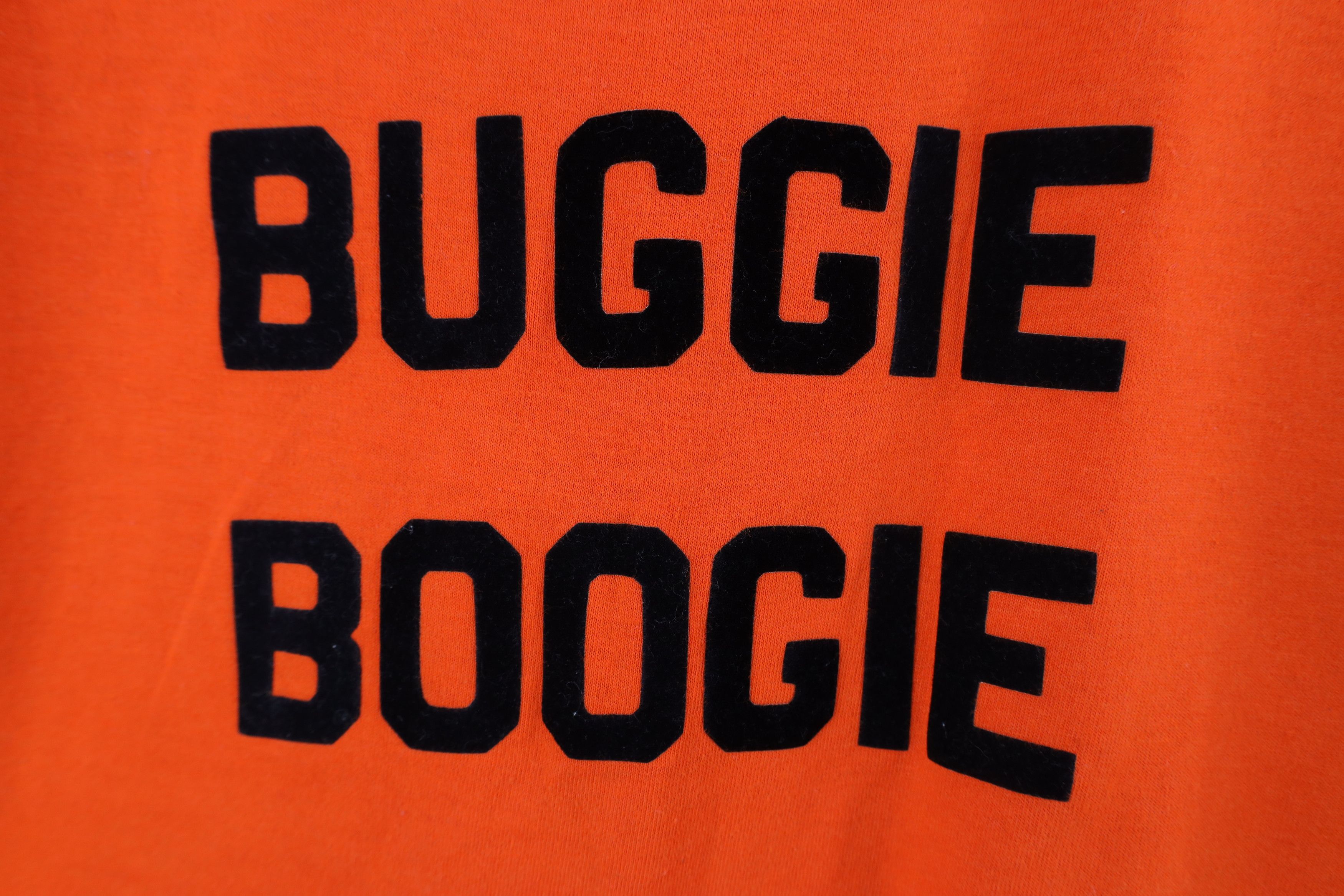Vintage Vintage 70s Streetwear Buggie Boogie T-Shirt Orange USA Size US L / EU 52-54 / 3 - 10 Thumbnail