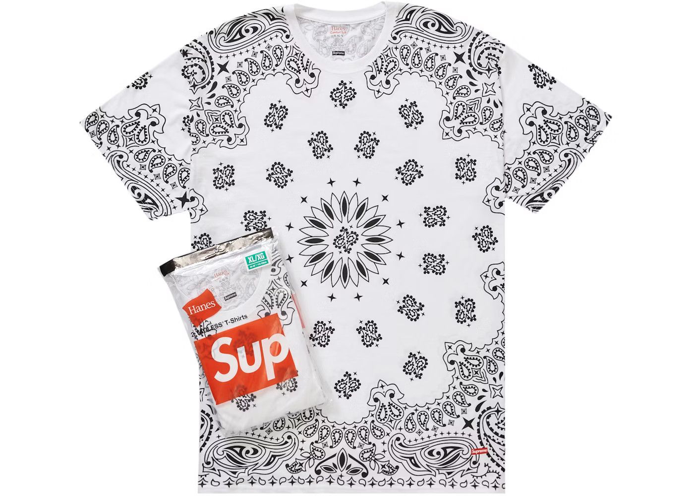 Hanes × Supreme Small - Supreme / Hanes Tagless Tee - White