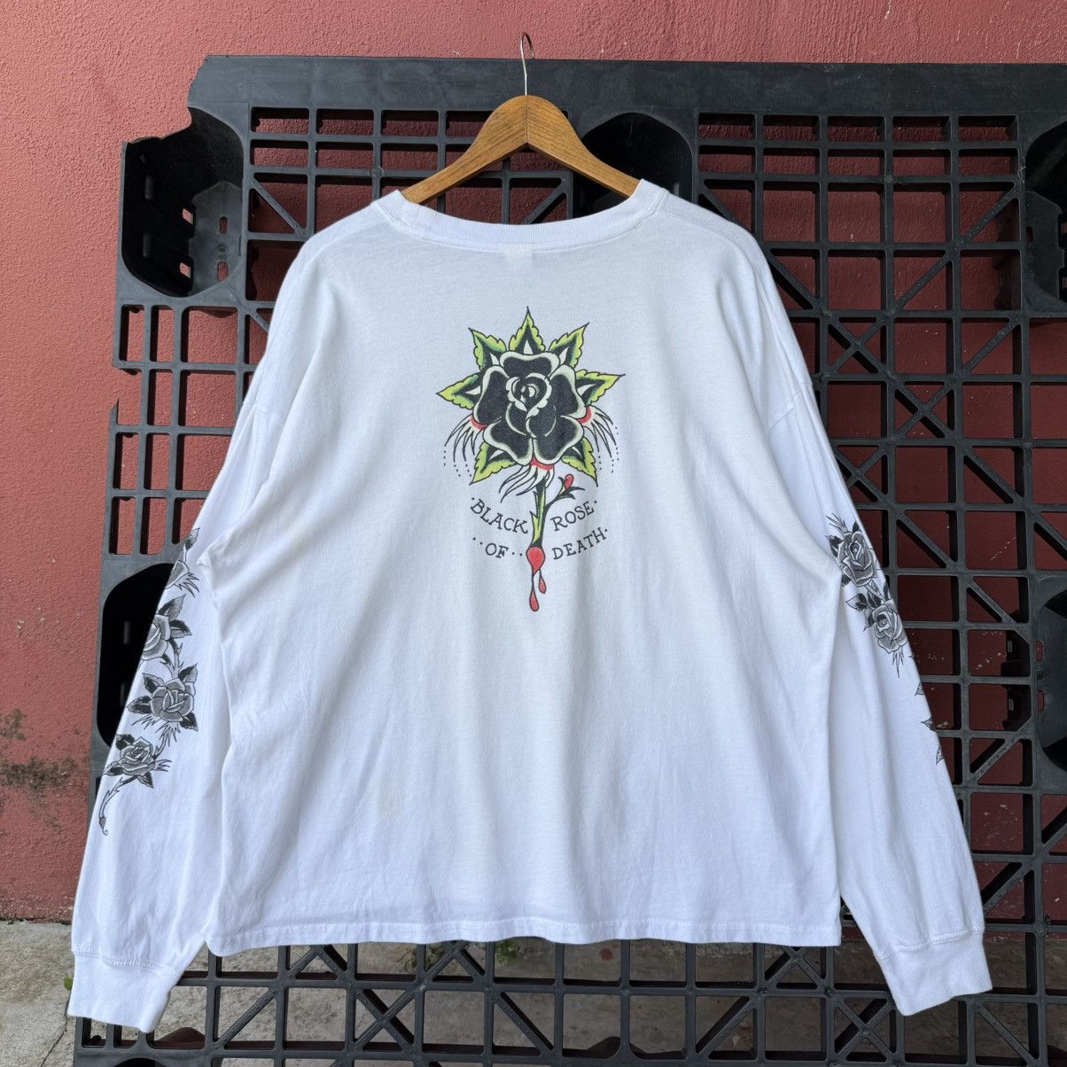 Ed Hardy Vintage Y2K Ed Hardy Graphic Black Rose Embroidery Size US L / EU 52-54 / 3 - 2 Thumbnail