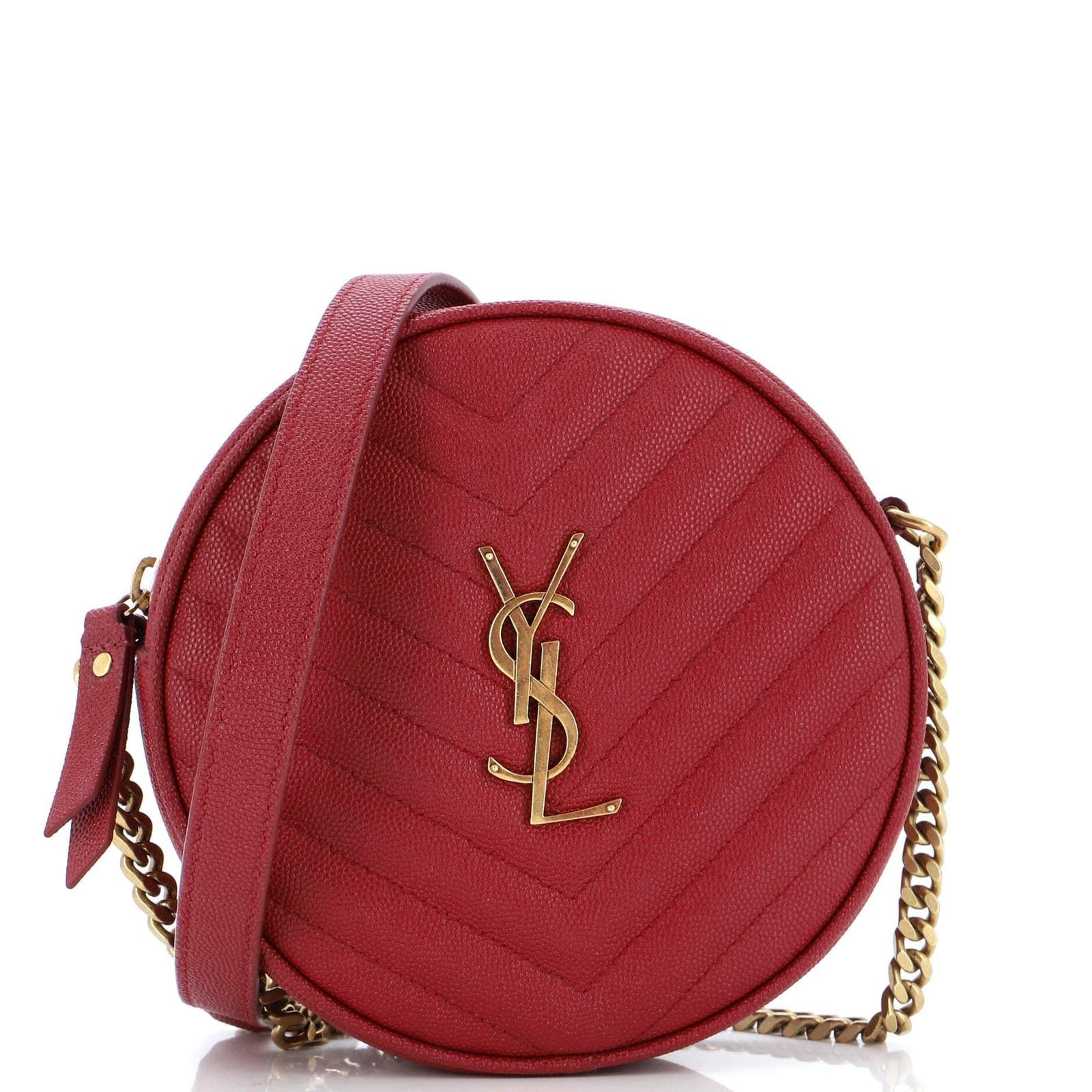 Vinyle Round Camera Bag Matelasse Chevron Leather None