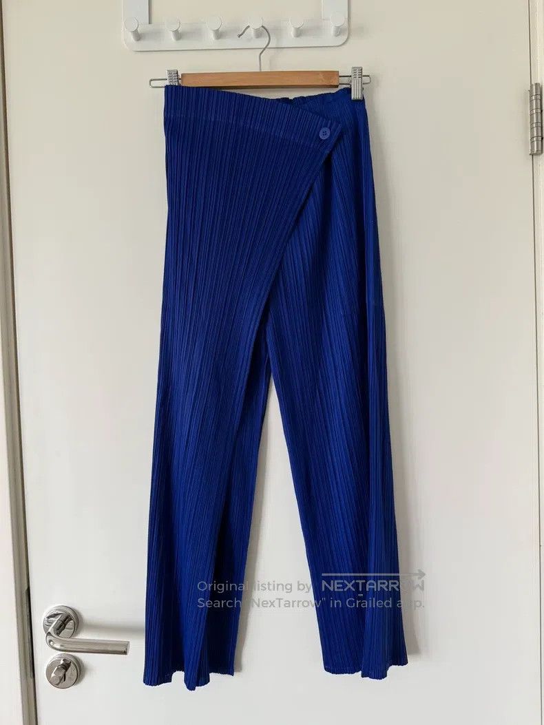 Issey Miyake Issey Miyake size:3 Blue Pleated Pants Size 31" - 2 Thumbnail