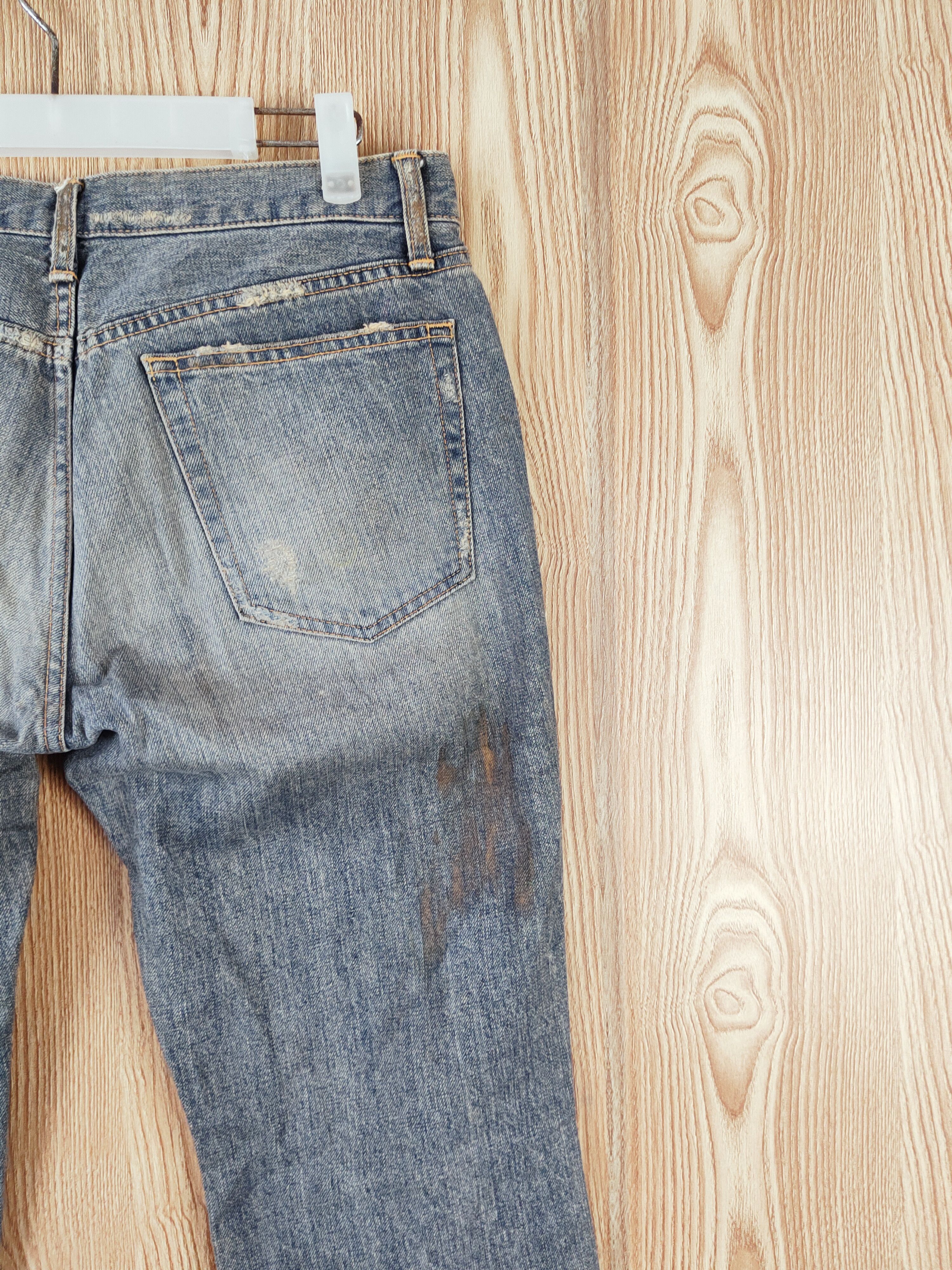 Japanese Brand Blue Way Dark Blue Faded Distressed Ripped Jeans #W784 Size US 32 / EU 48 - 10 Thumbnail