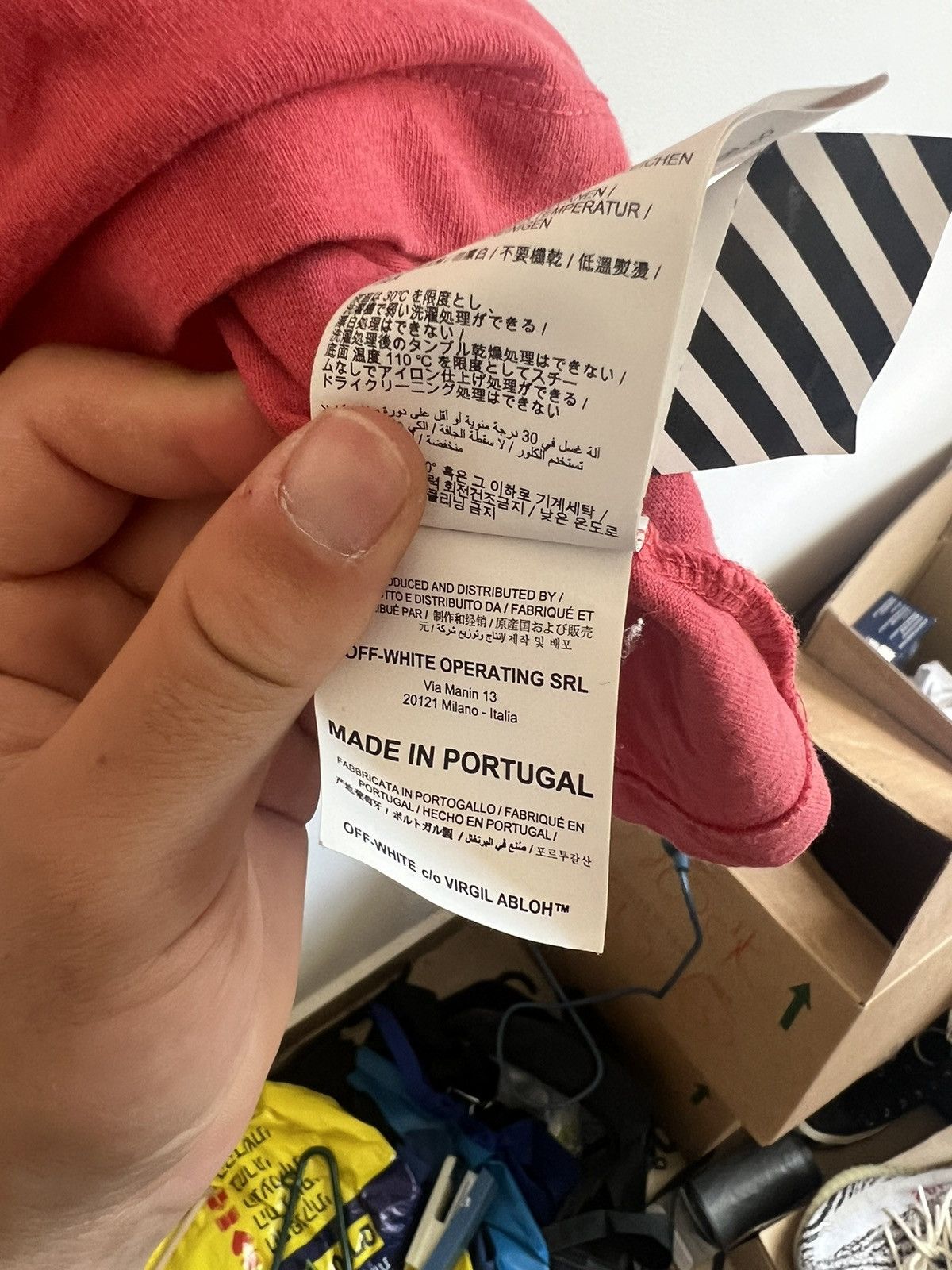 Off-White Off white slim logo Red TEE Size US M / EU 48-50 / 2 - 8 Thumbnail