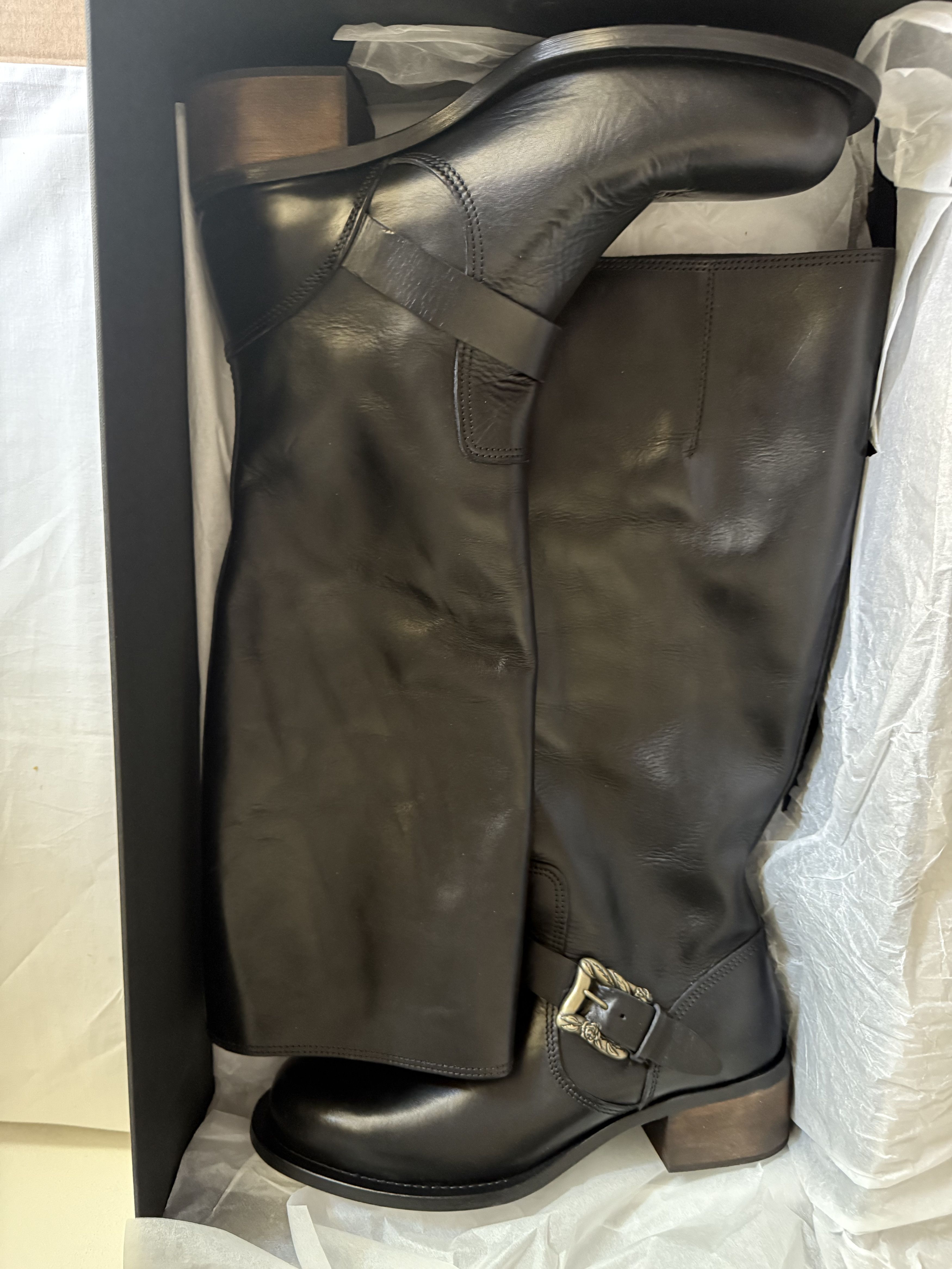 Enfants Riches Deprimes Calf-High Horsewide Buckle-Embellished Boot Size US 10.5 / EU 43-44 - 10 Thumbnail