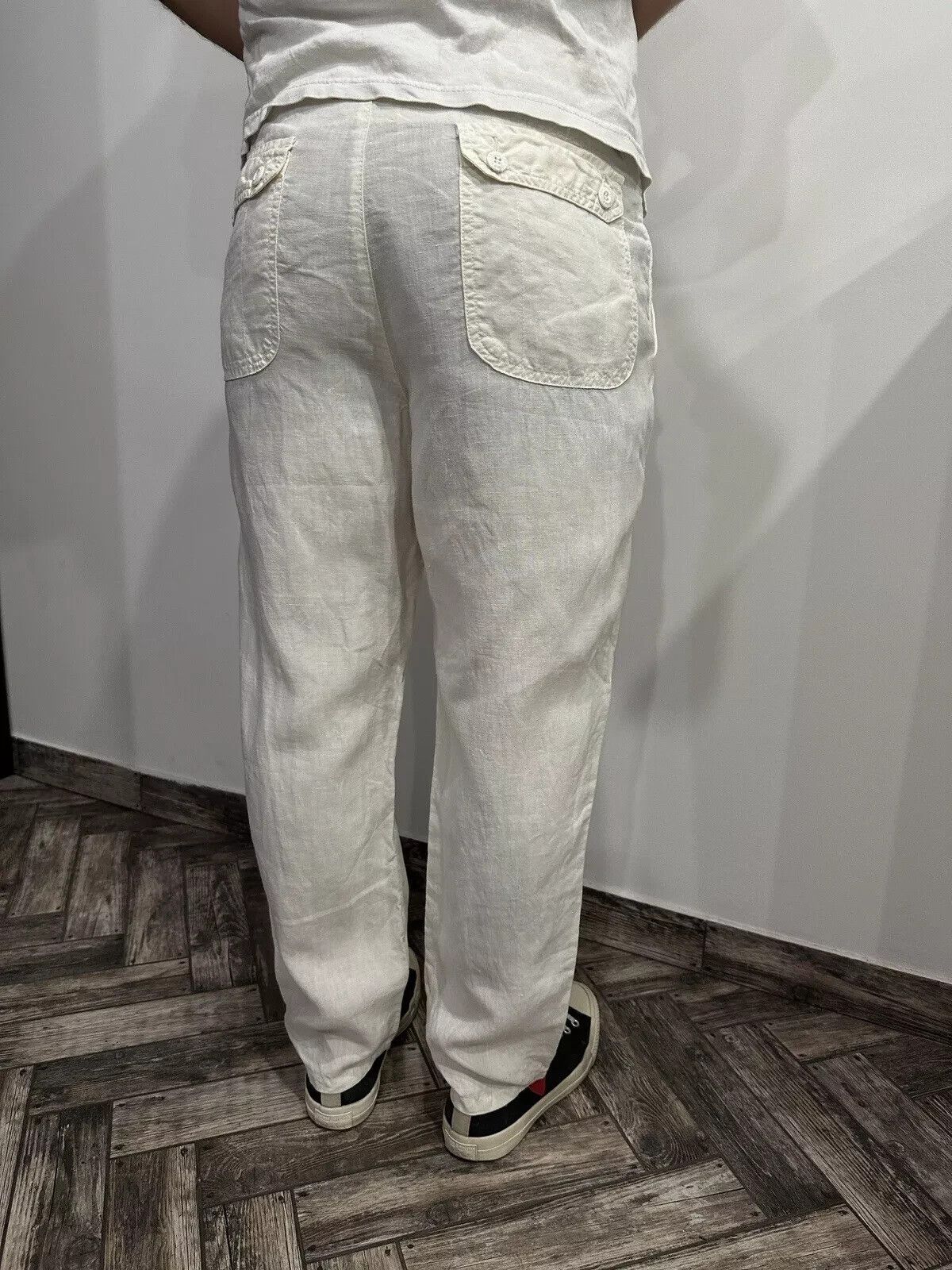 Trussardi Trussardi Jeans Beige Linen Lino Men's Casual Italy Pants Size US 30 / EU 46 - 7 Thumbnail