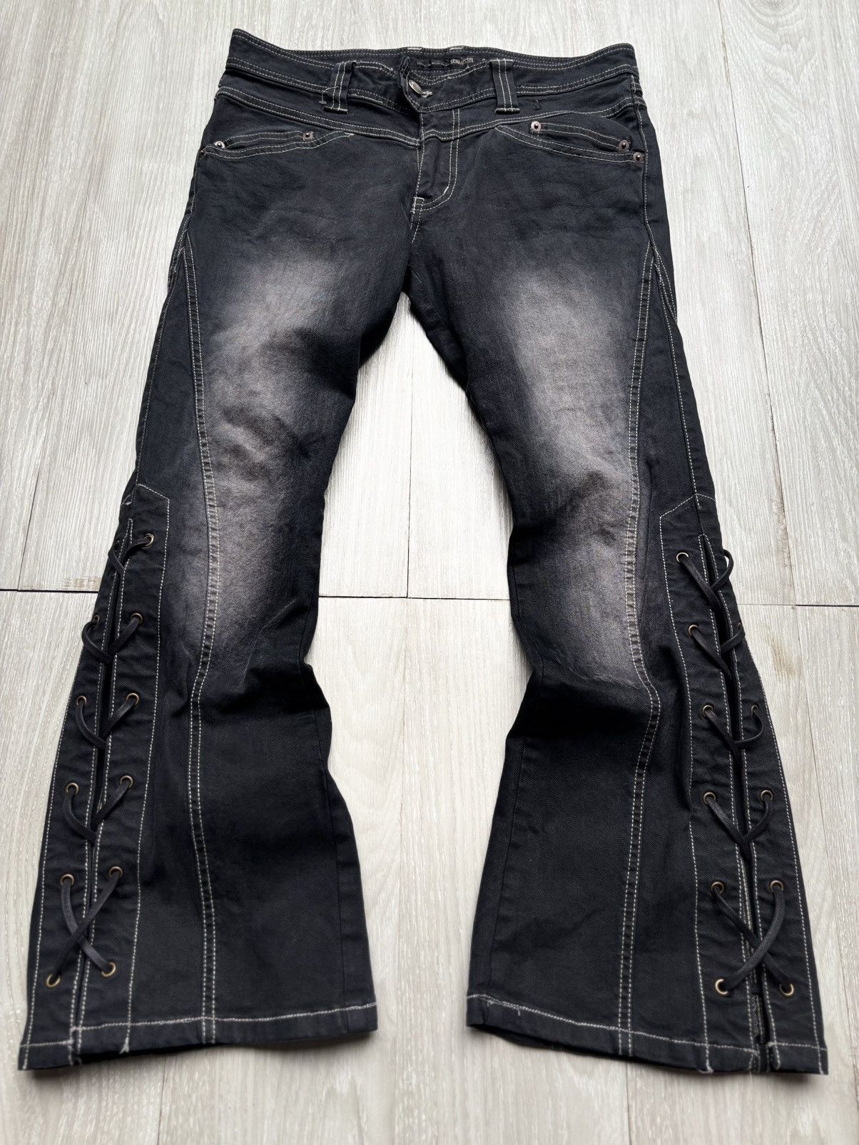 Japanese Brand Schlussel lace up flare jeans Size US 26 / EU 42 - 1 Thumbnail