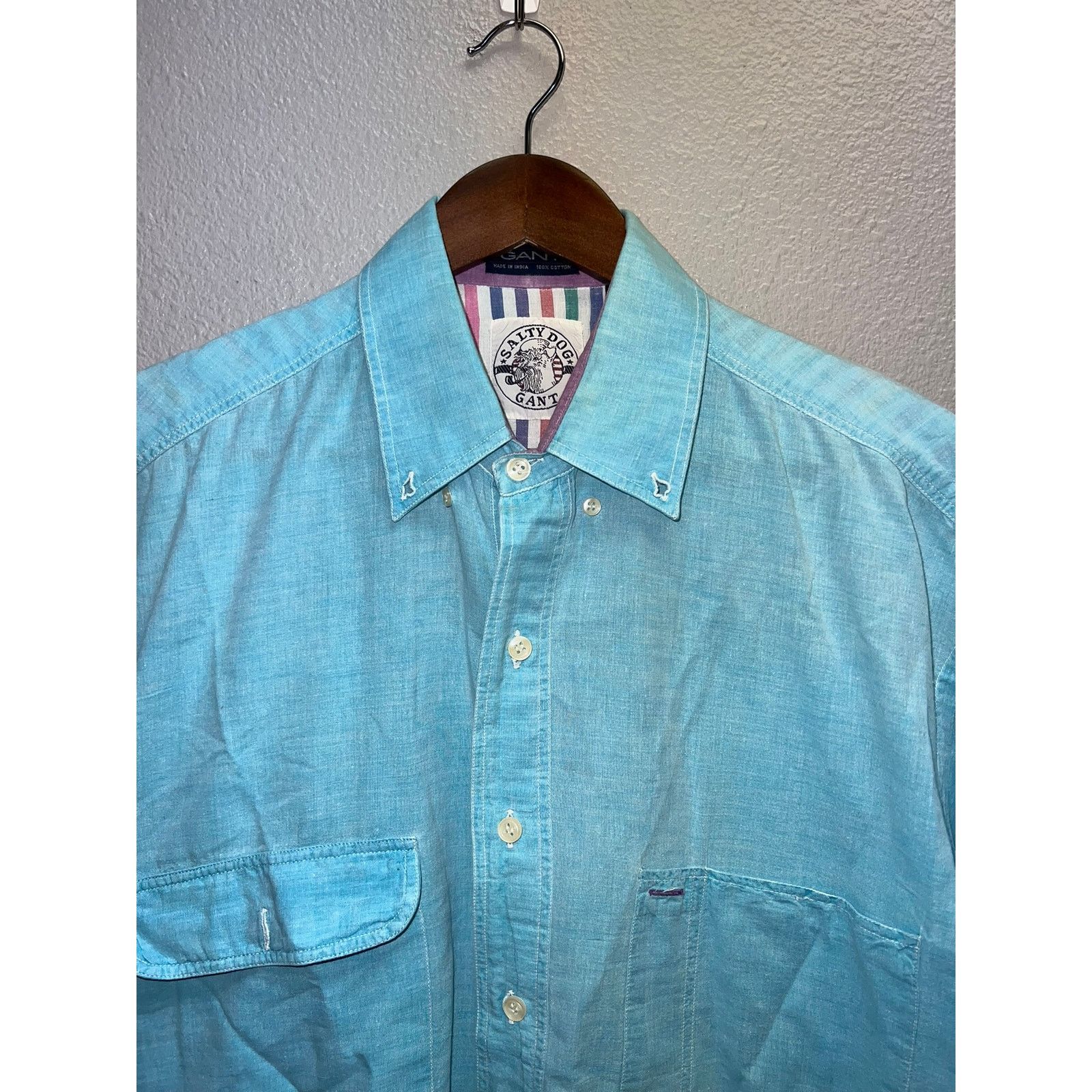 Gant Salty Dog Gant Shirt Button Up 100% Cotton Blue Tee Large Size US L / EU 52-54 / 3 - 2 Thumbnail