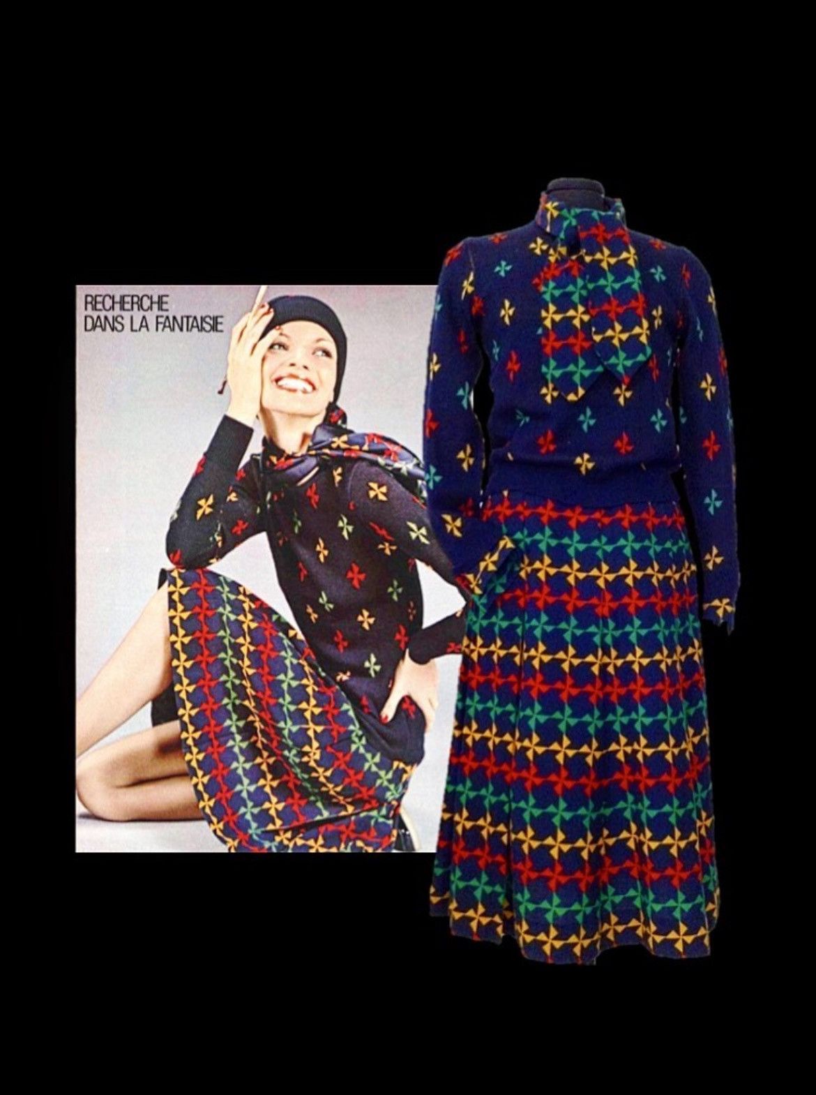 Givenchy 1970s Vintage Givenchy Nouvelle Boutique Pinwheel rare Size S / US 4 / IT 40 - 2 Thumbnail